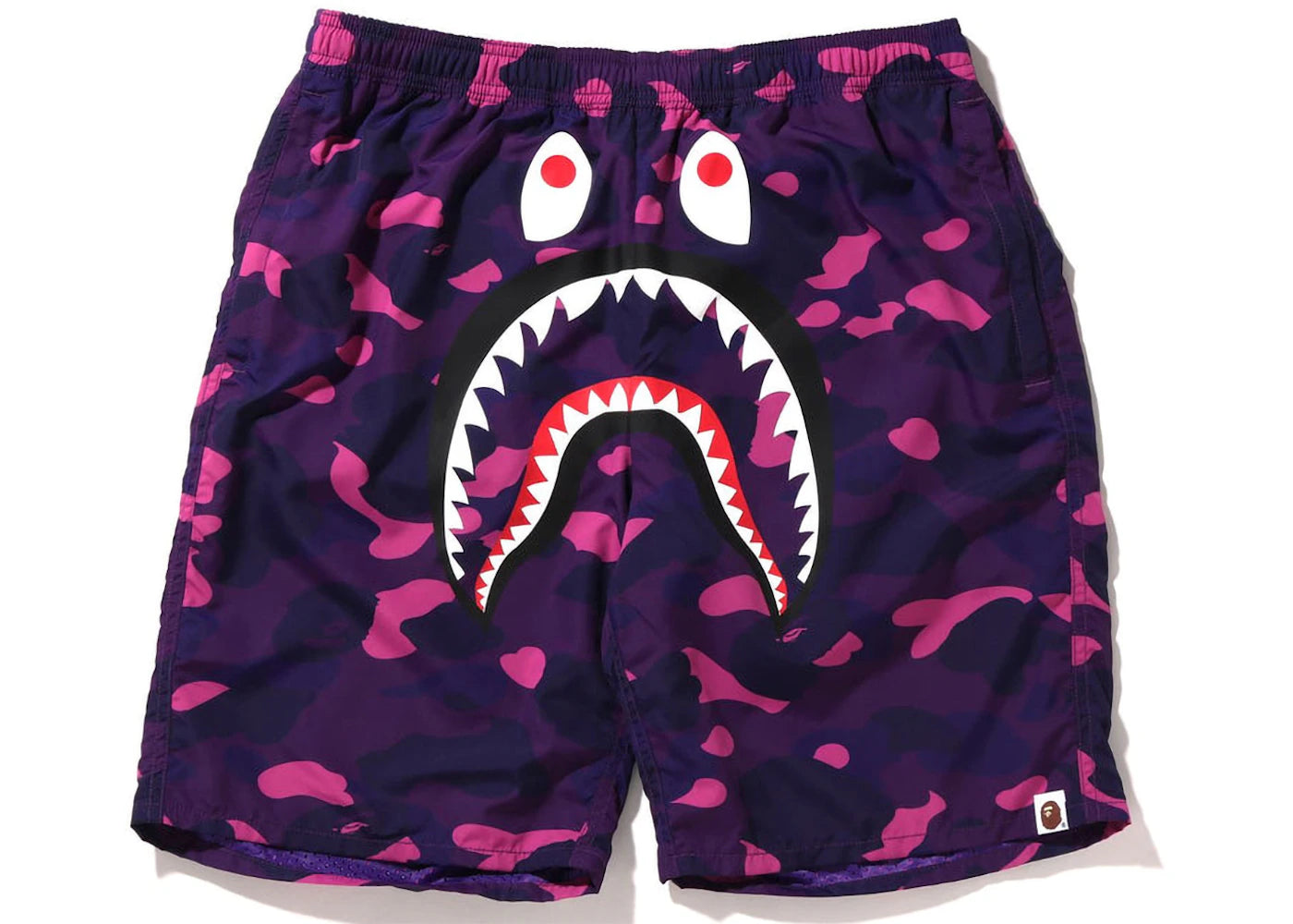BAPE Color Camo Shark Beach Shorts  Purple