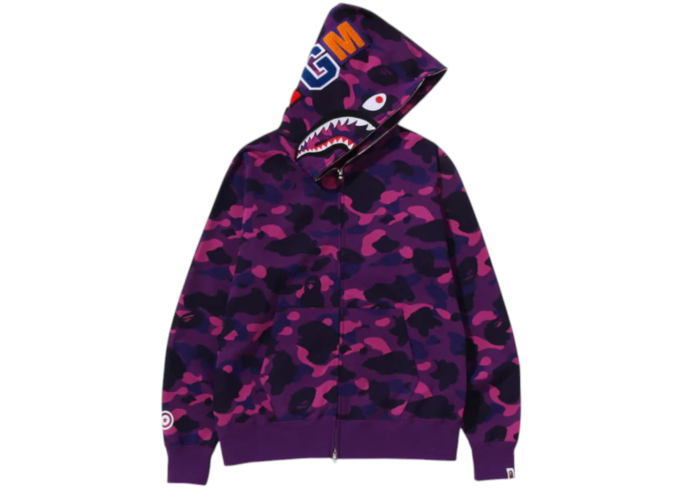 BAPE Color Camo Shark Full Zip Hoodie (FW24)-Purple
