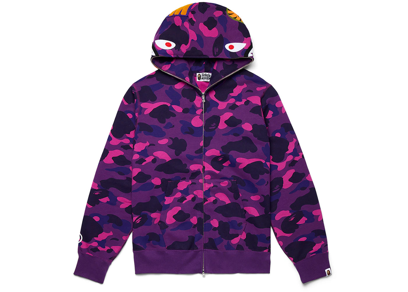 BAPE Color Camo Shark Full Zip Hoodie-Purple