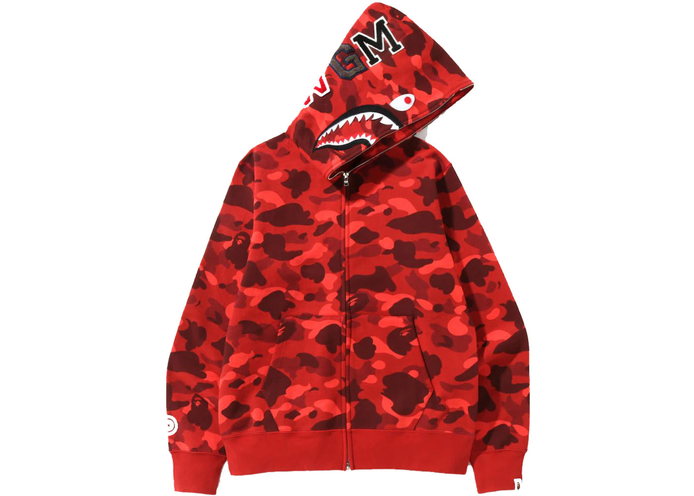BAPE Color Camo Shark Full Zip Hoodie (SS22)-Red