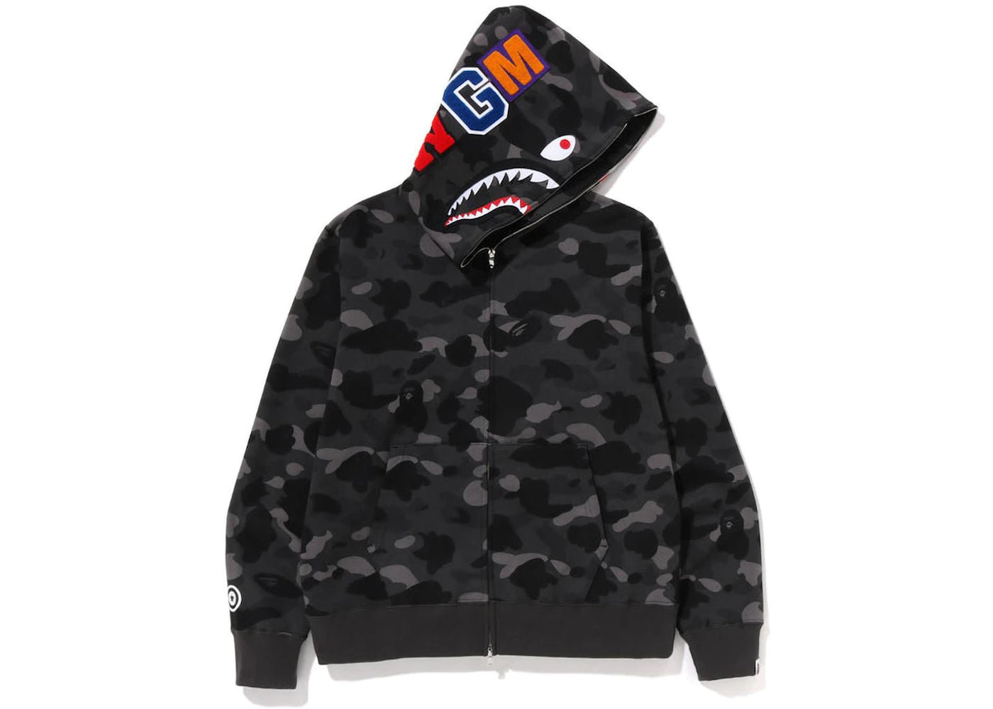 Sweat à capuche zippé BAPE Color Camo Shark - Noir