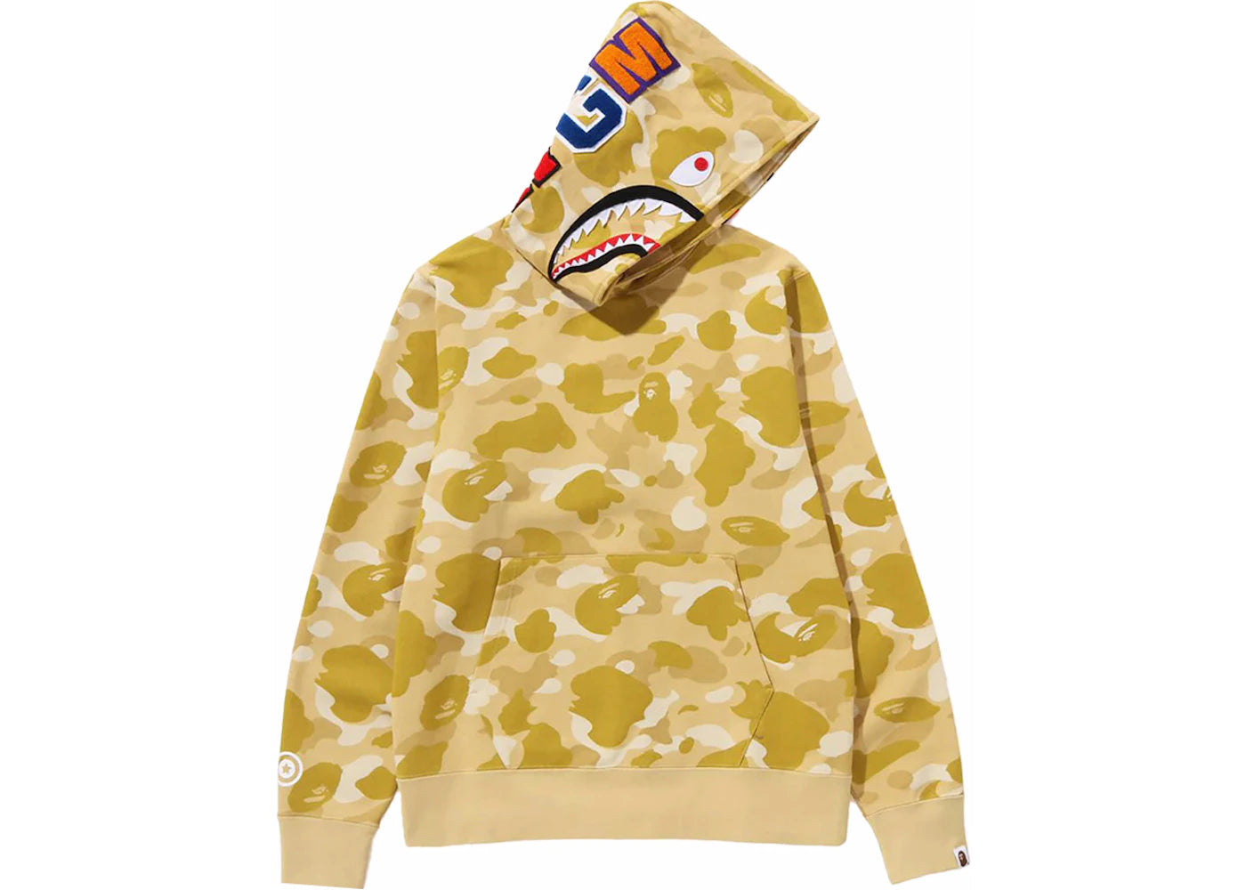 BAPE Color Camo Shark Pullover Hoodie-Yellow