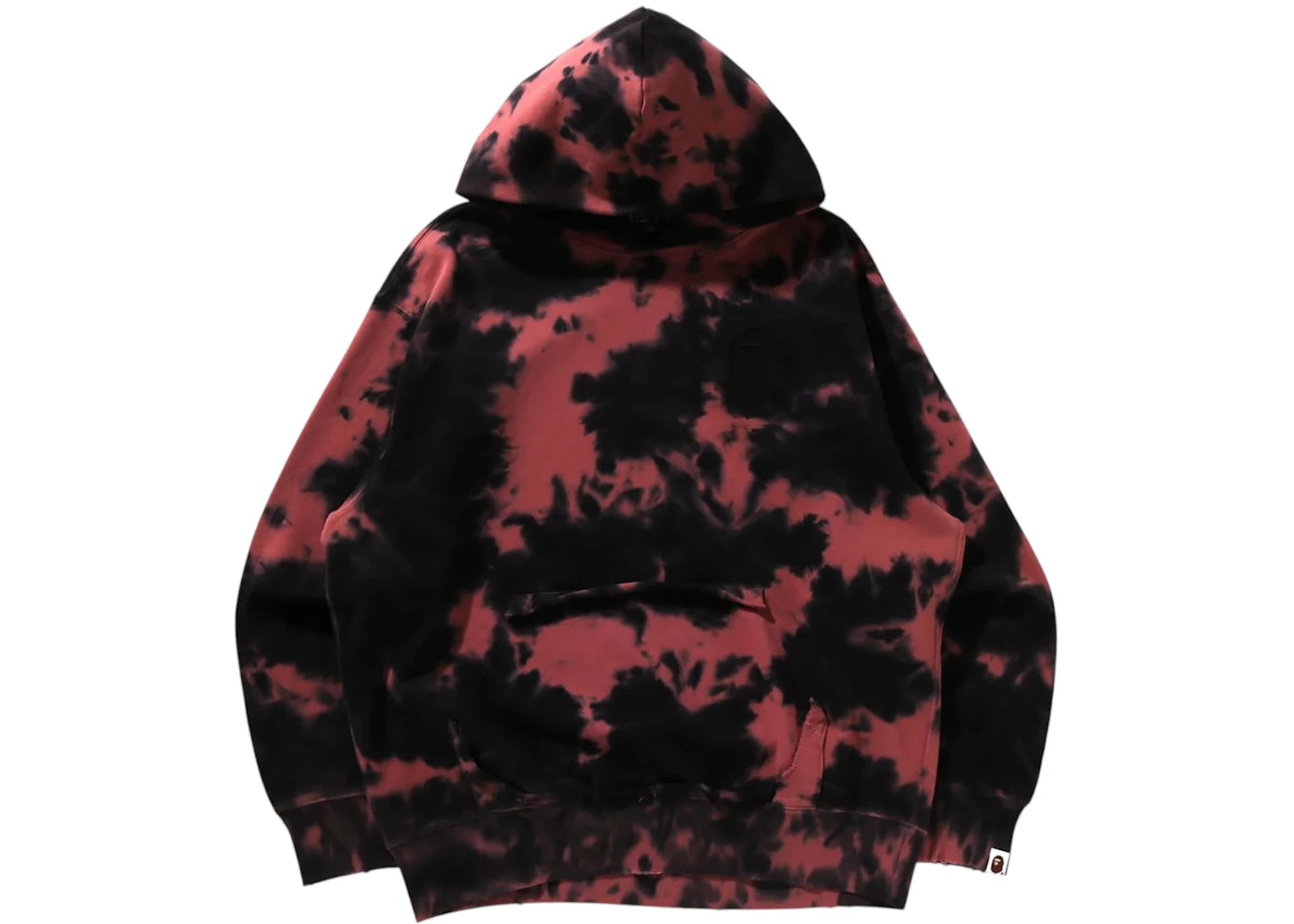 BAPE Destroyed Bleach Logo Relaxed Fit Pullover Hoodie-Black