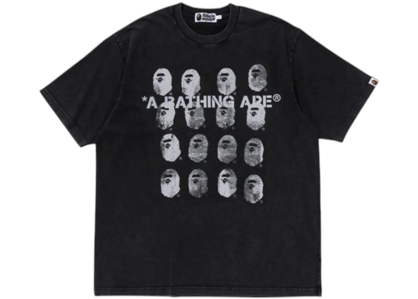 T-shirt BAPE Garment Dye Logo Coupe Décontractée - Noir