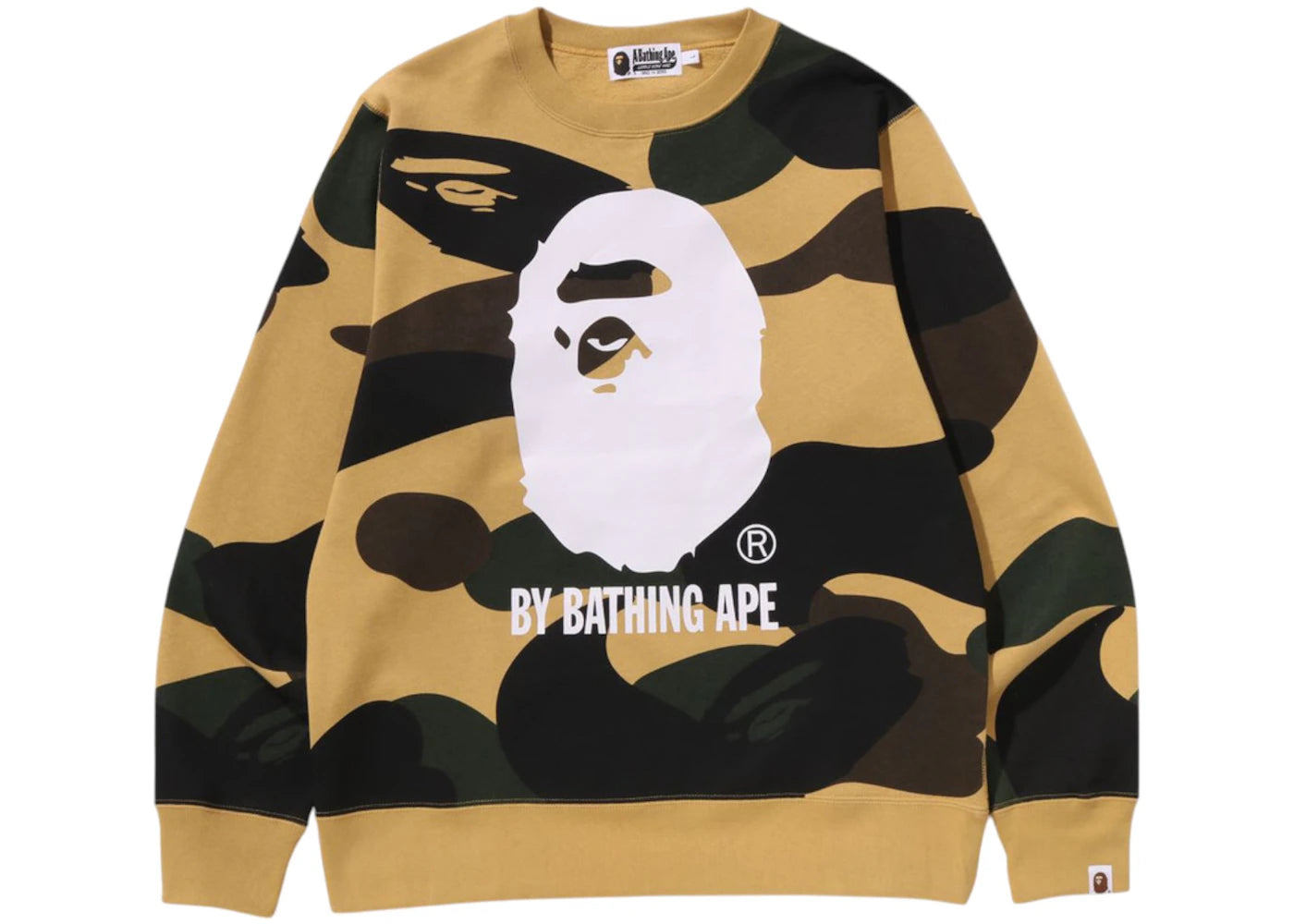 Sweat-shirt à col rond BAPE Giant 1st Camo By Bathing Ape - Jaune