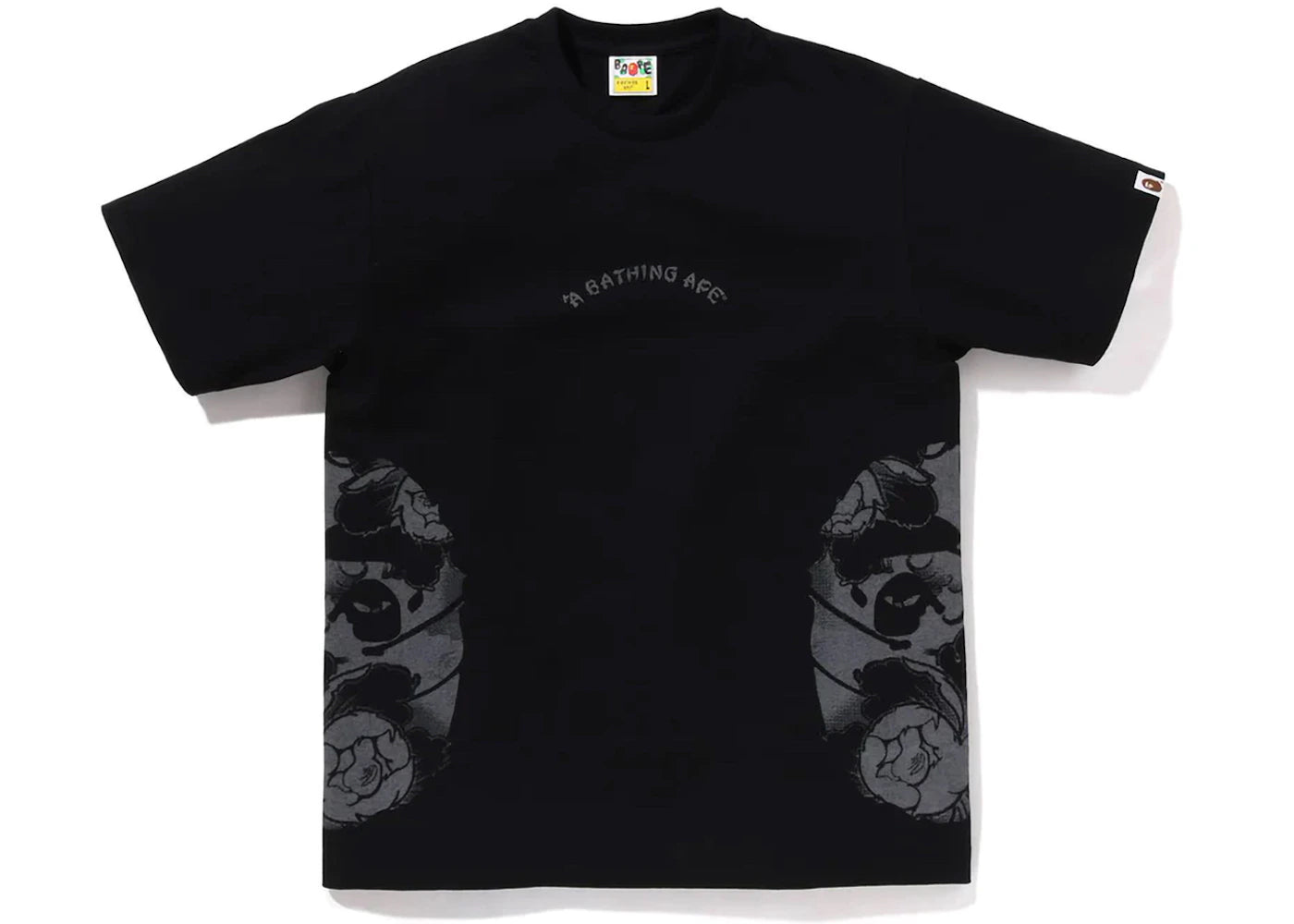 BAPE Japanese Tattoo Side Big Ape Head Tee-Black