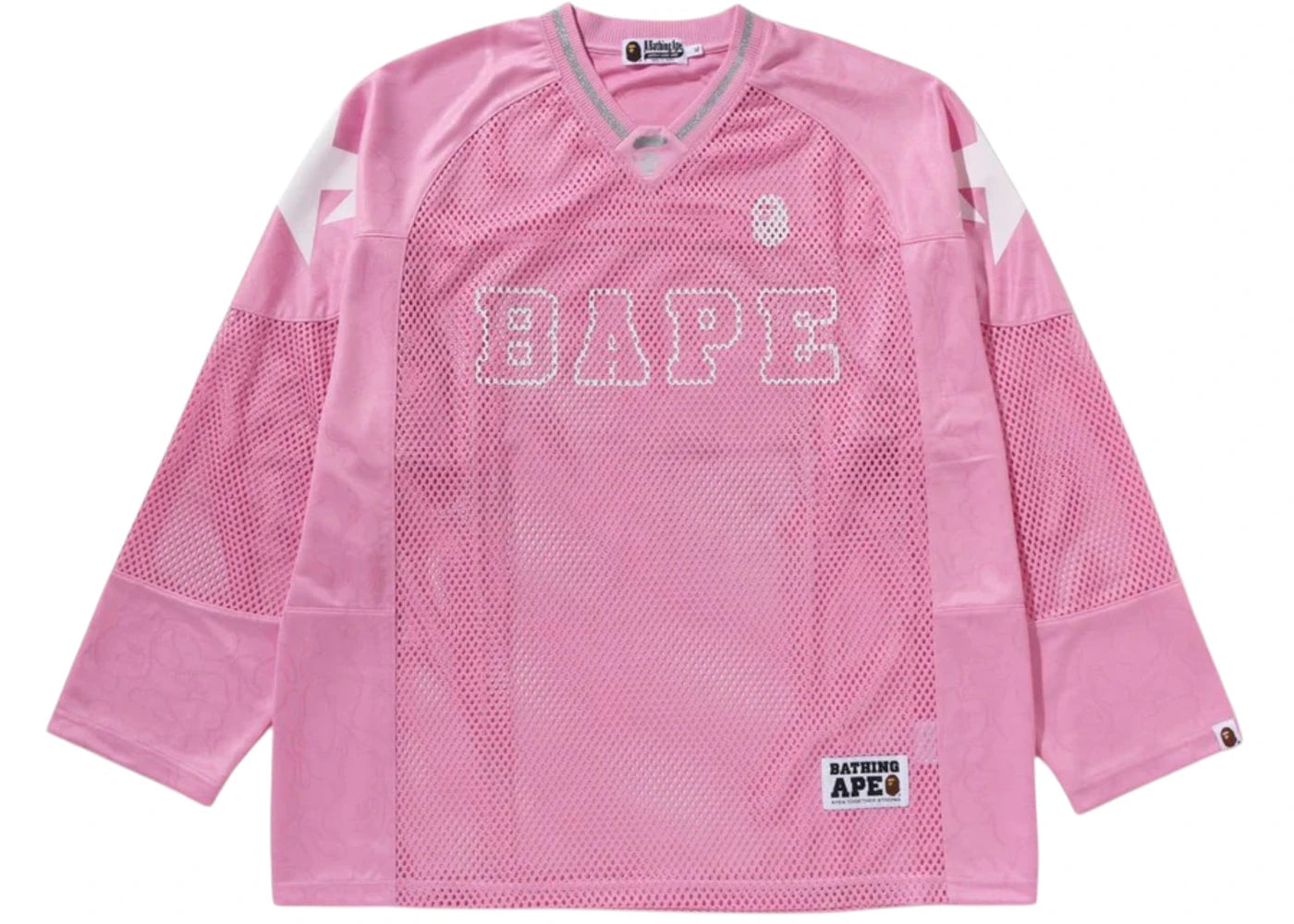 BAPE Line Camo Multilogo Relaxed Fit Football Jersey-Pink