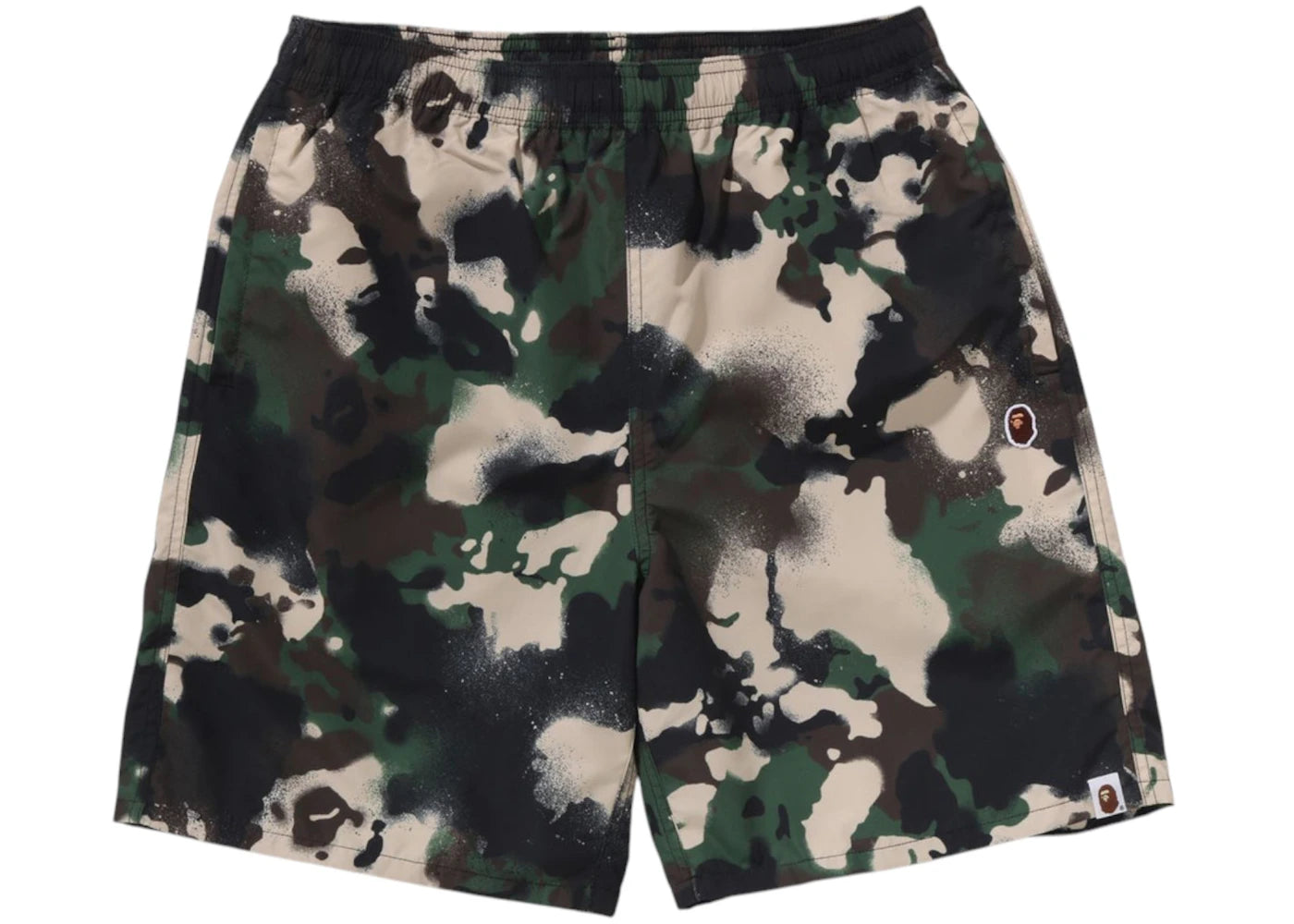 BAPE Map Camo Regular Fit Beach Shorts-Green