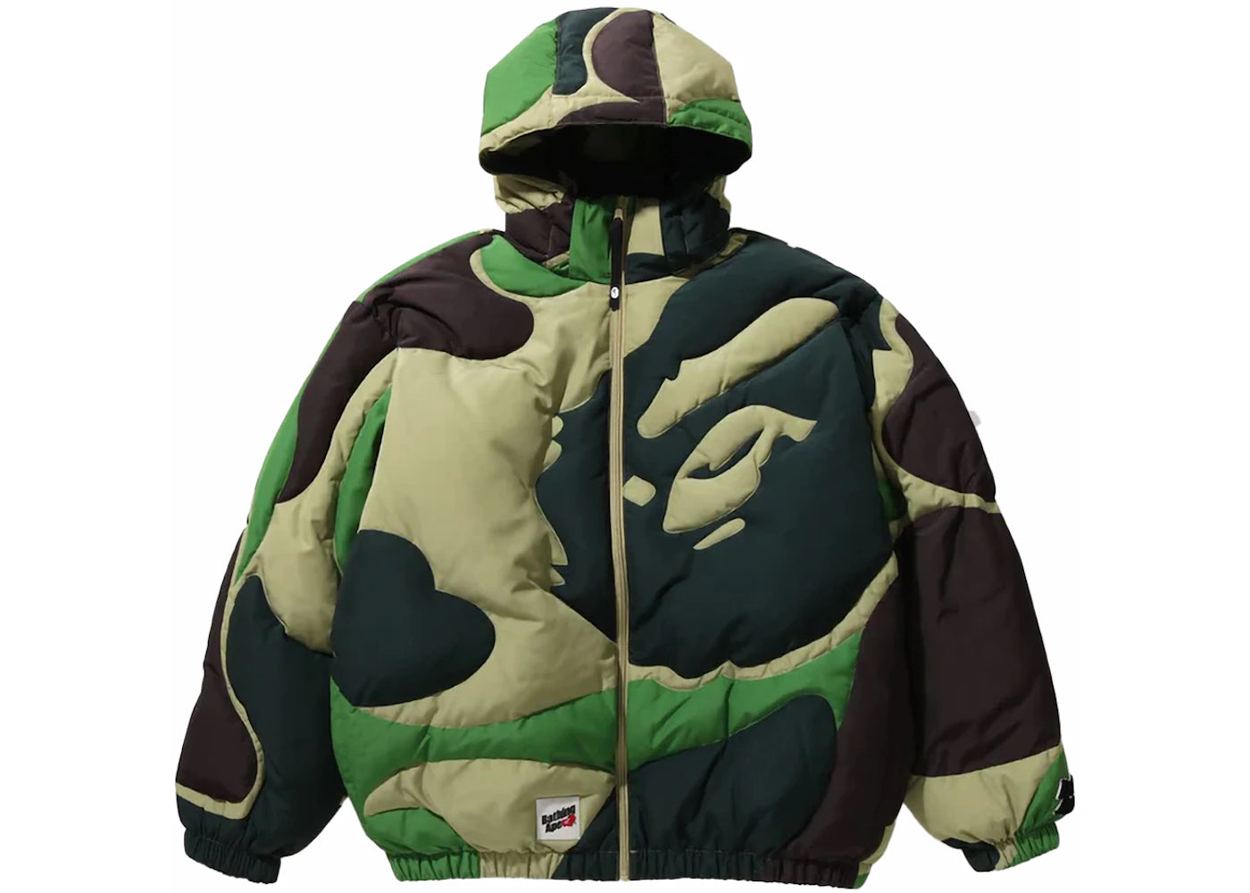 BAPE Mega ABC Camo Detachable Hoodie Puffer Down Jacket-Green