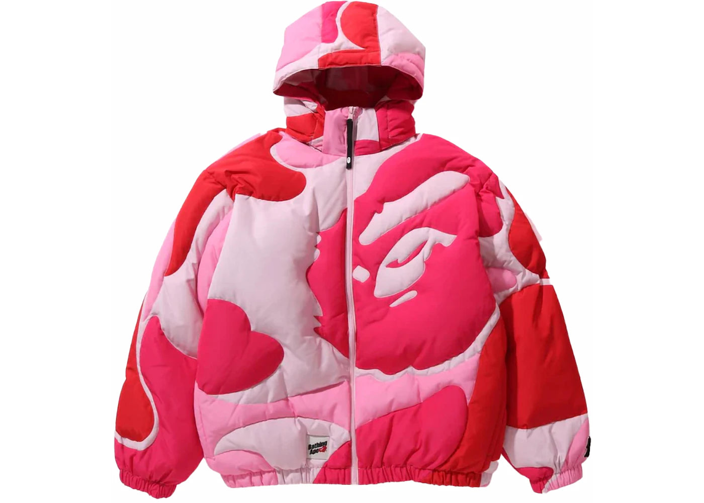 BAPE Mega ABC Camo Detachable Hoodie Puffer Down Jacket-Pink