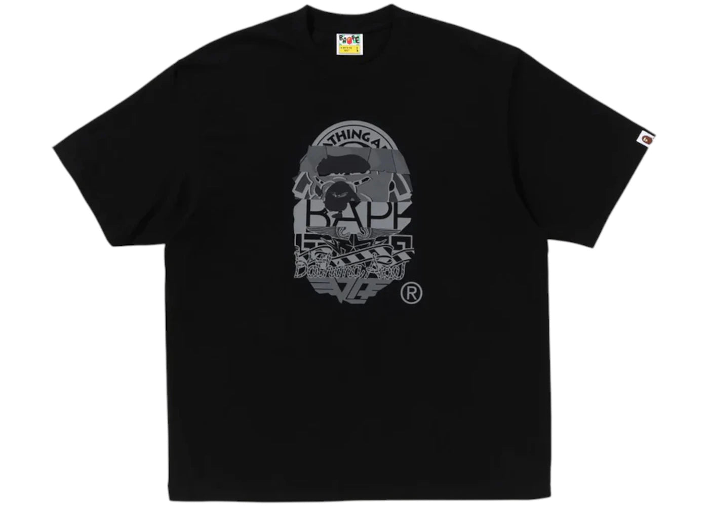 BAPE Multi Logo Ape Head Relaxed Fit Tee-Black