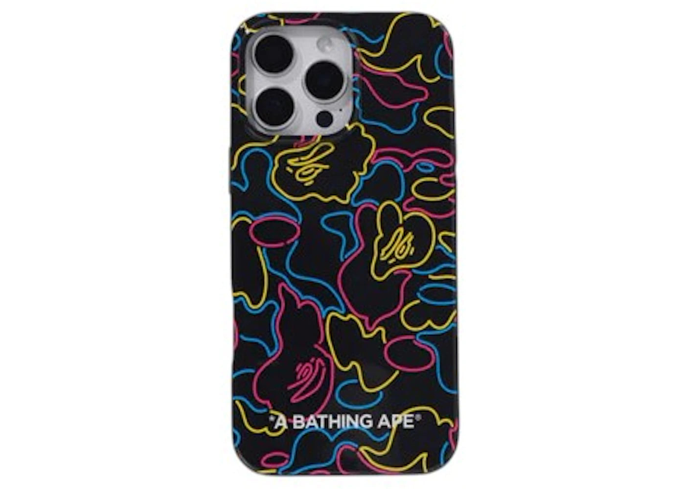 Coque BAPE Neon Camo pour iPhone 16 Pro Max - Noire