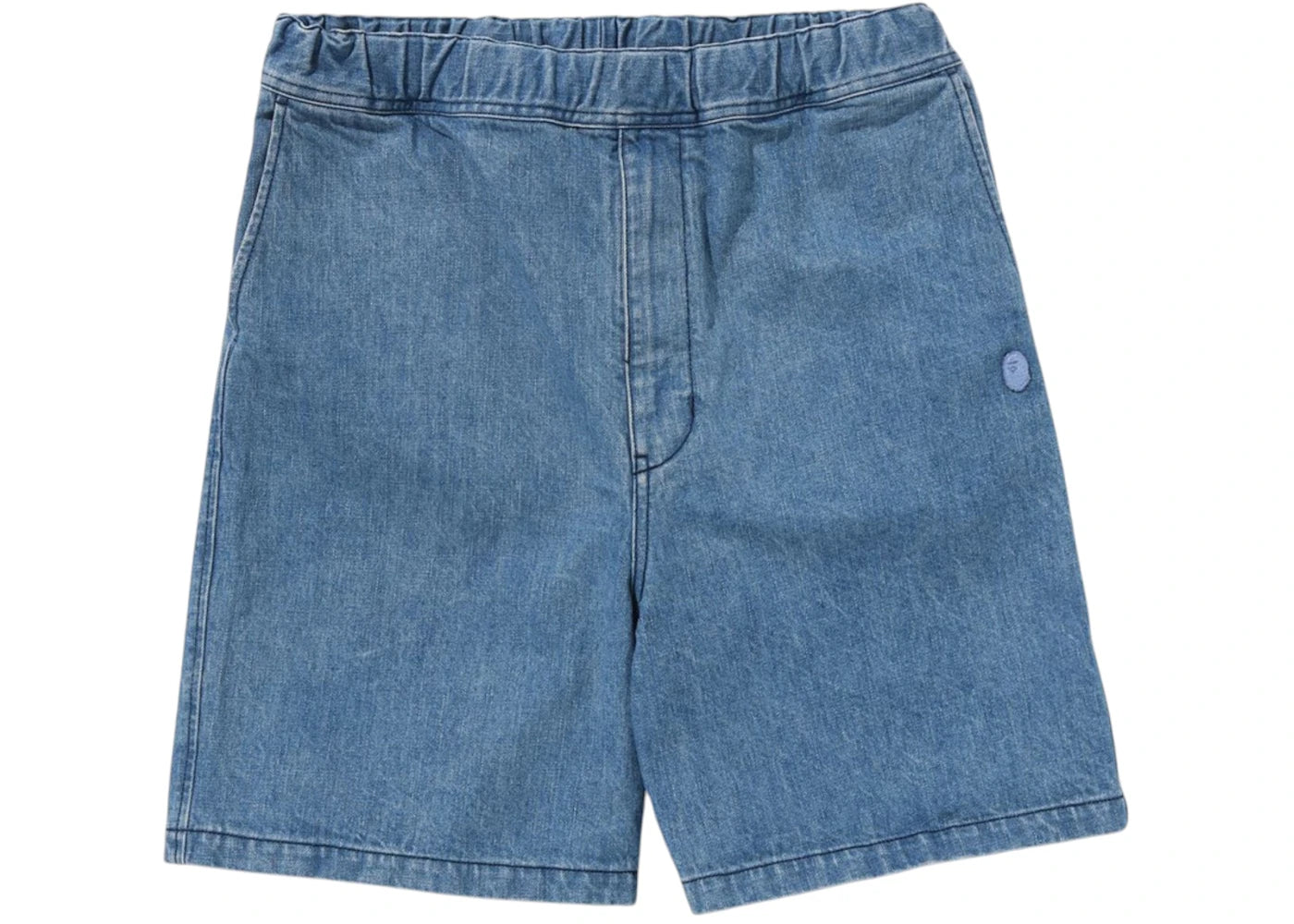 BAPE One Point Relaxed Fit 13oz Denim Shorts-Light Indigo