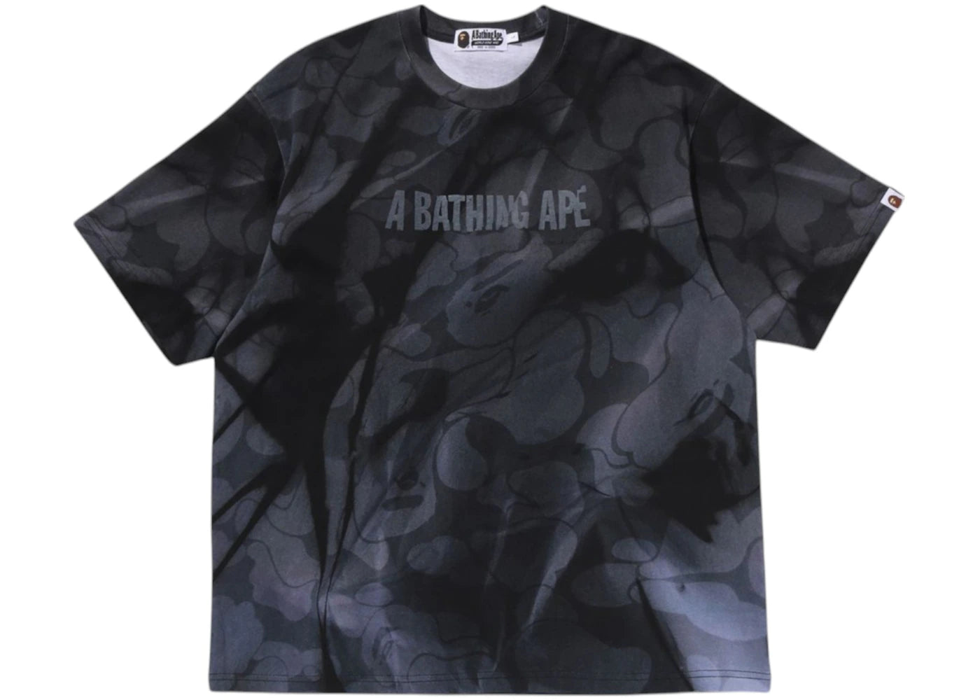 BAPE Overall Print Logo Relaxed Fit Tee-Black