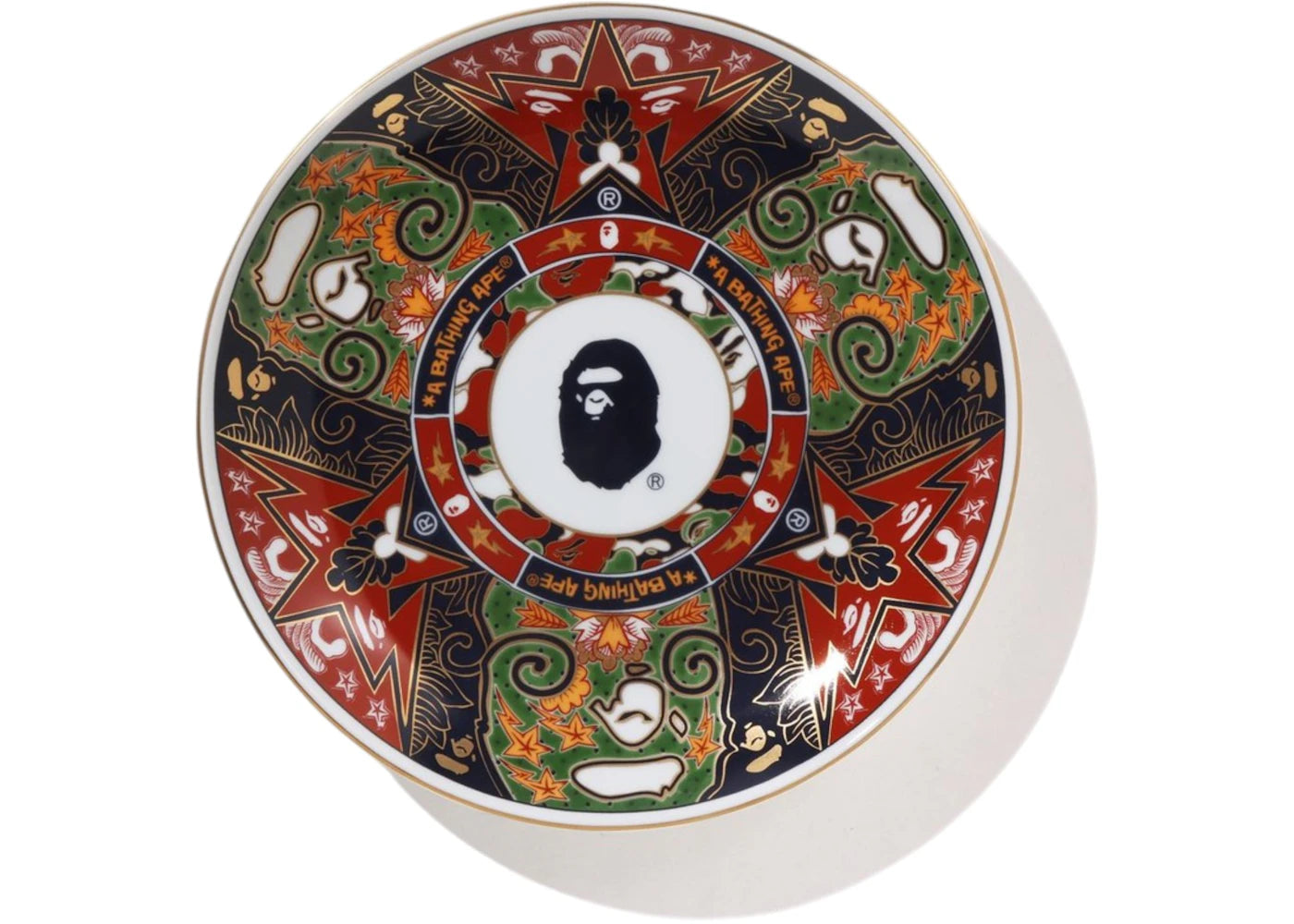 Assiette décorative en porcelaine BAPE - Multicolore