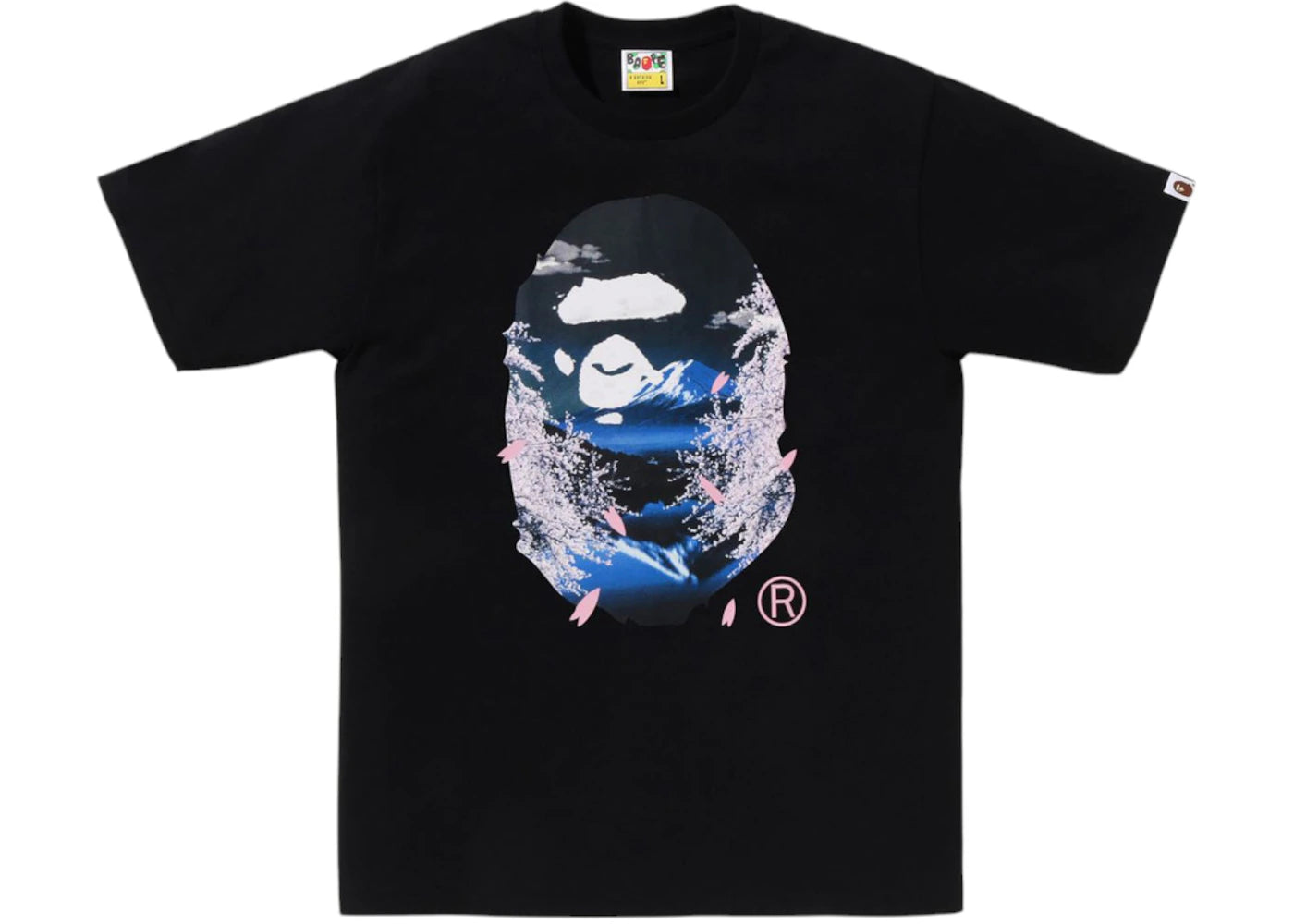 BAPE Sakura Photo Ape Head Tee (SS25)-Black