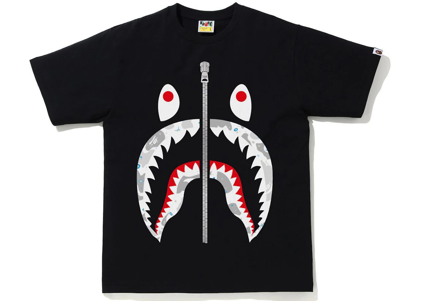 BAPE Space Camo Shark Tee (SS21)-Black