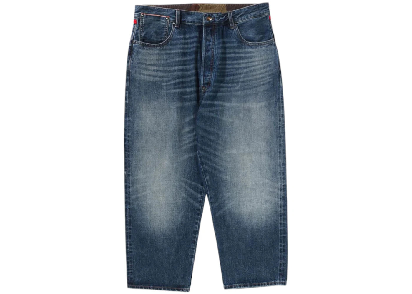 BAPE Taper Front Denim Pants-Blue