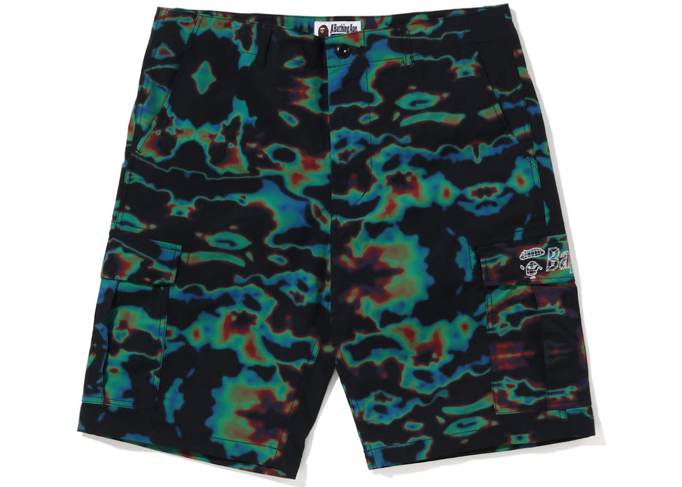 BAPE Thermography Cargo Shorts-Black
