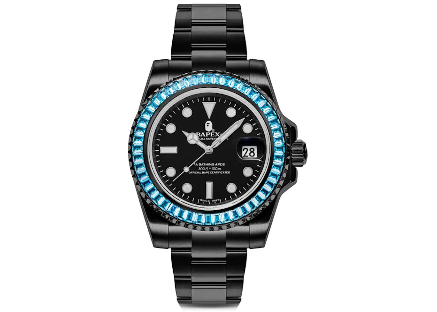 Montre BAPE Type 1 BAPEX avec pierre cristal verte