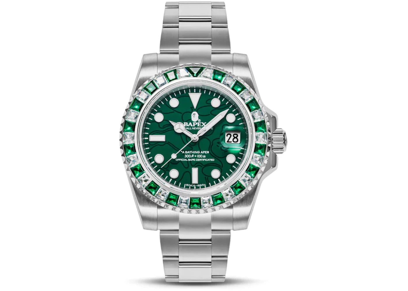 BAPE Type 1 Crystal Stone BAPEX Watch (SS24)-Green
