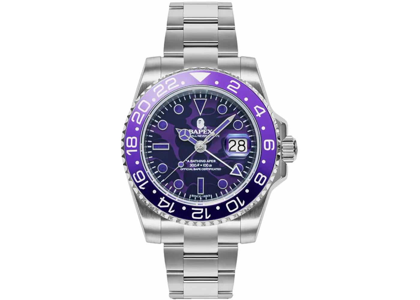 Montre BAPE Type 2 BAPEX Color Camo - Violette