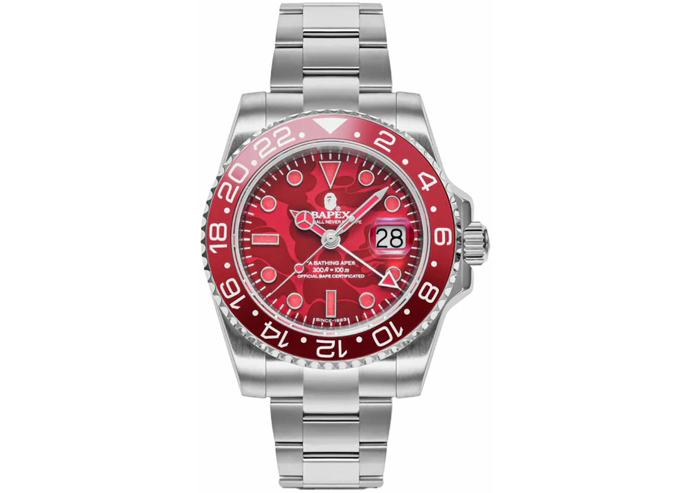BAPE Type 2 BAPEX Color Camo Watch-Red