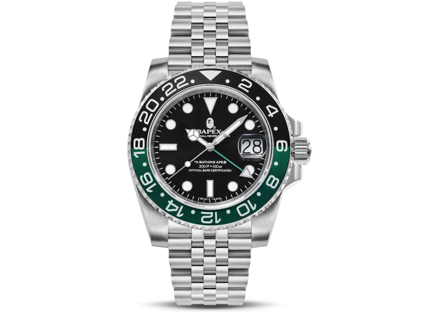 BAPE Type 2 Bapex #1 Watch-Silver/Black/Green