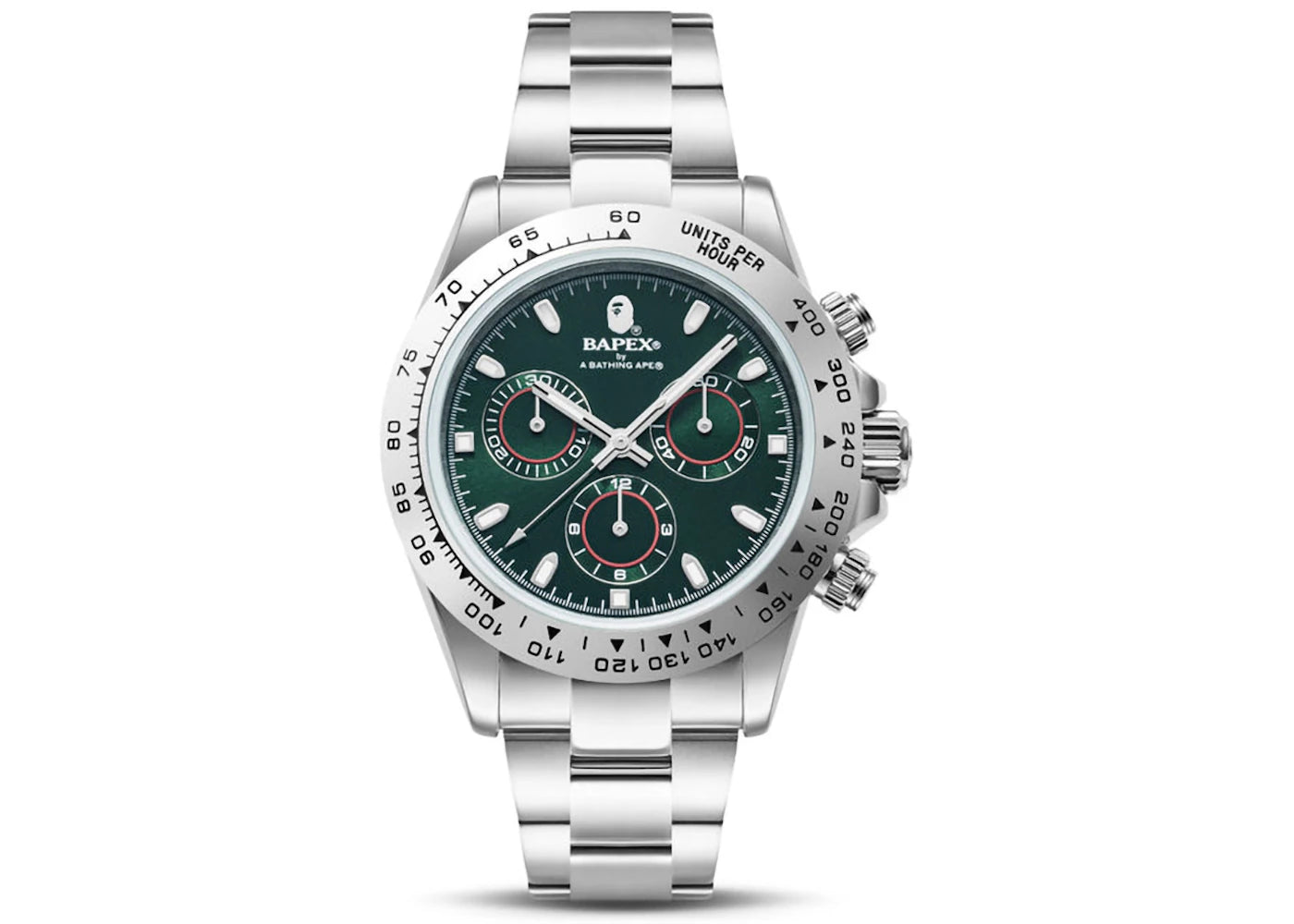 Montre BAPE Type 4 Bapex n°2 - Argent/Vert