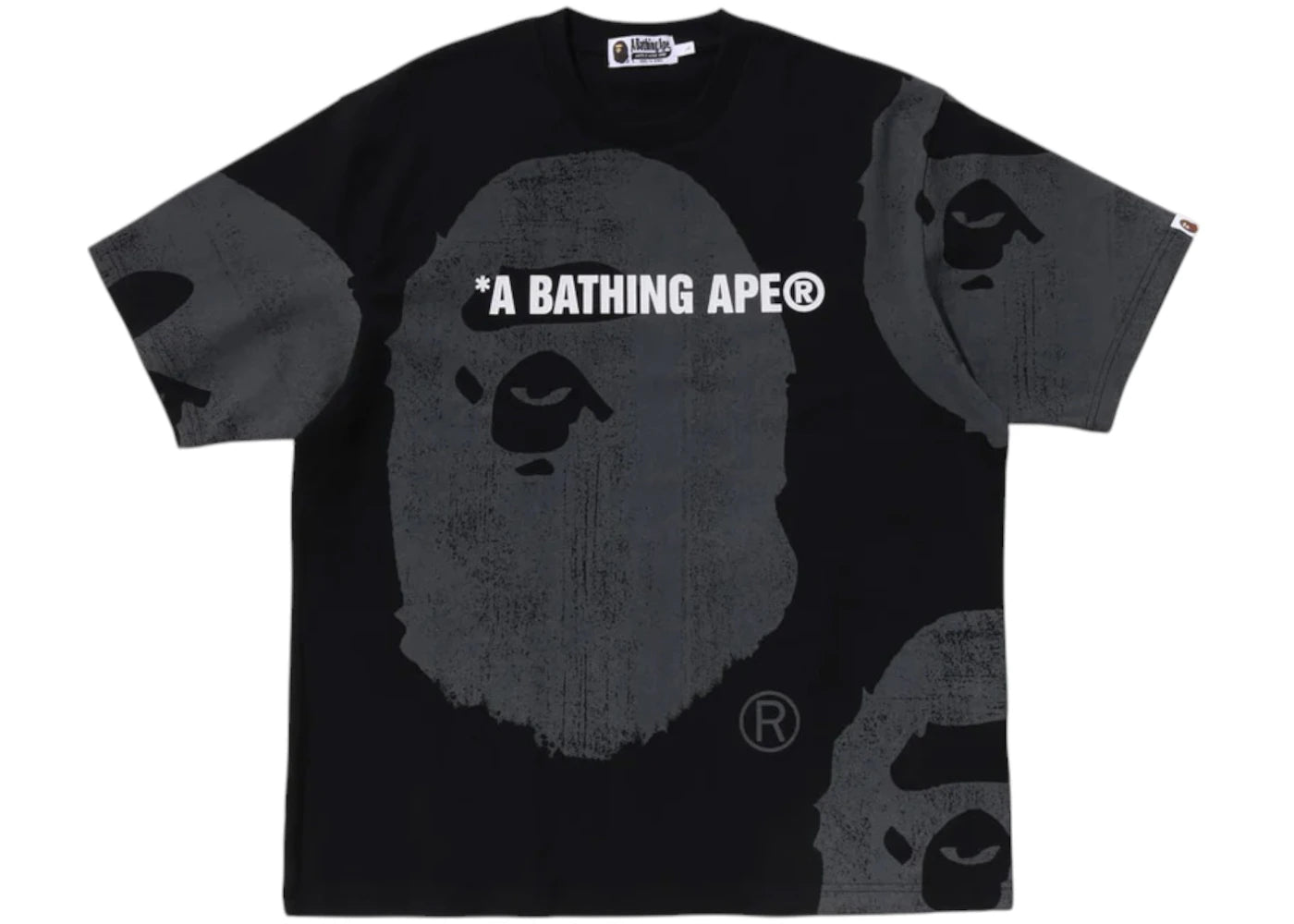 BAPE Water Print Ape Head Relaxed Fit Tee-Black