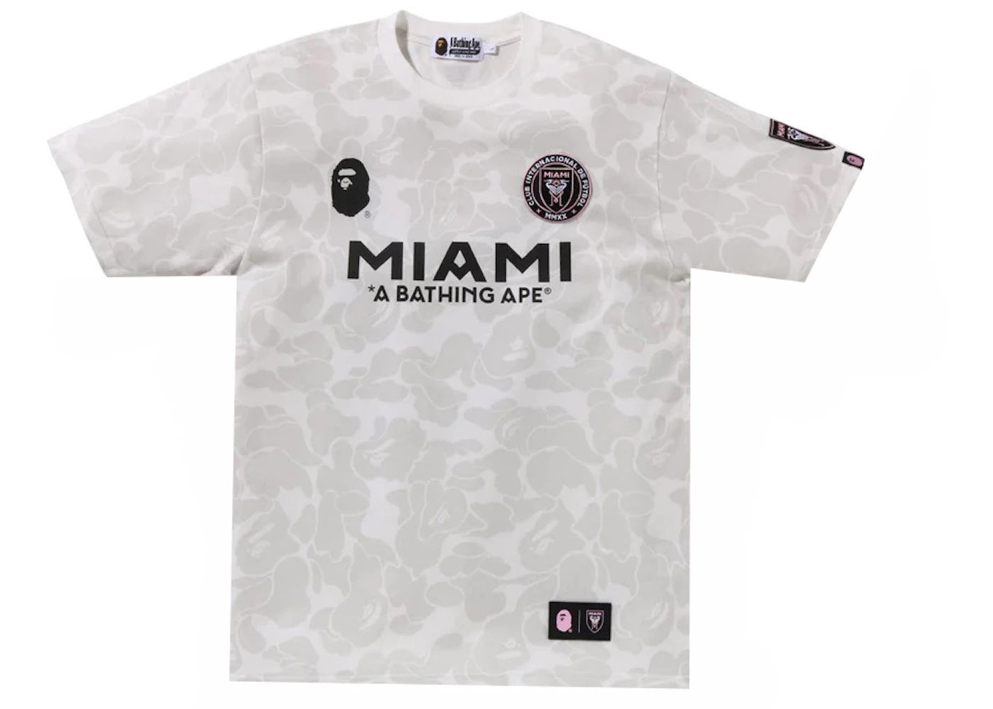T-shirt camouflage BAPE x Inter Miami CF blanc