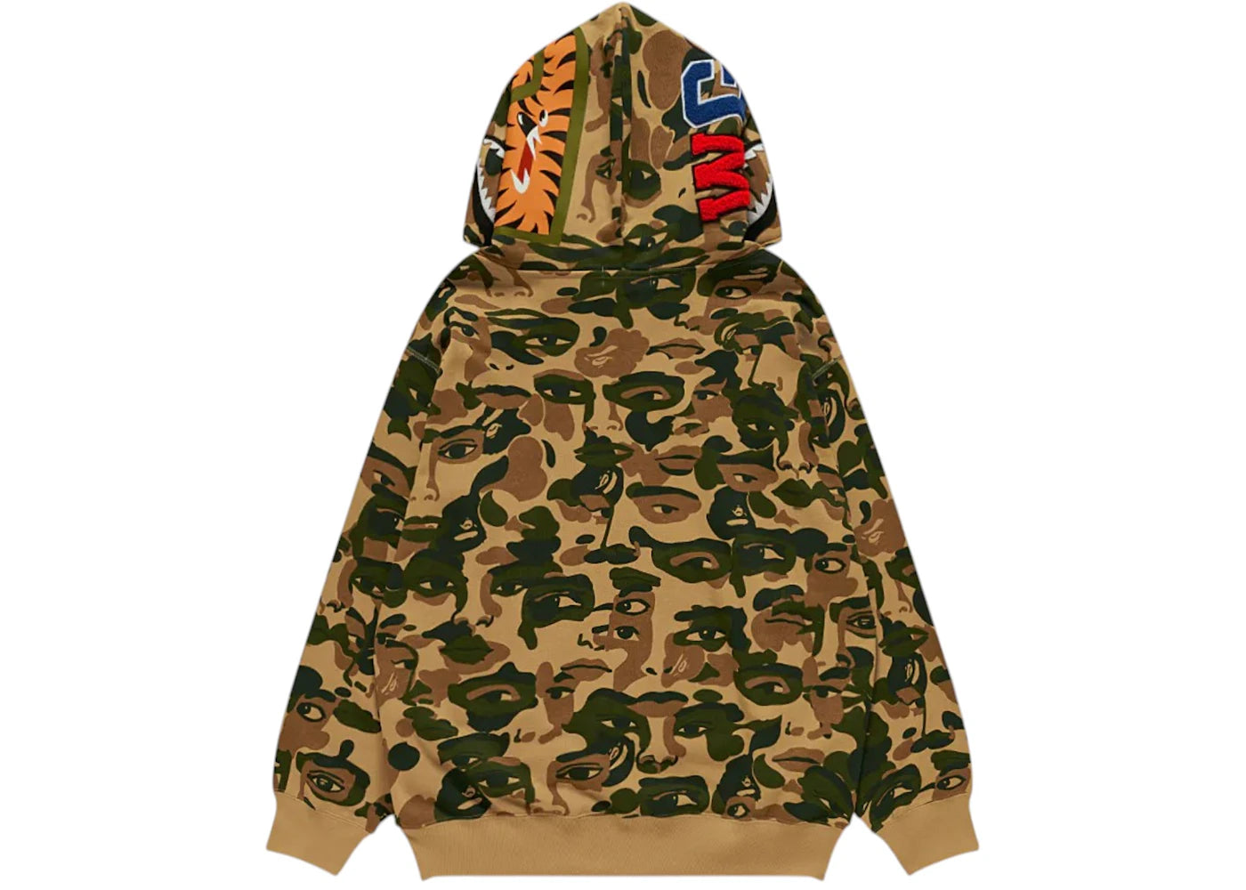Sweat à capuche zippé BAPE x KidSuper Camo Shark - Vert
