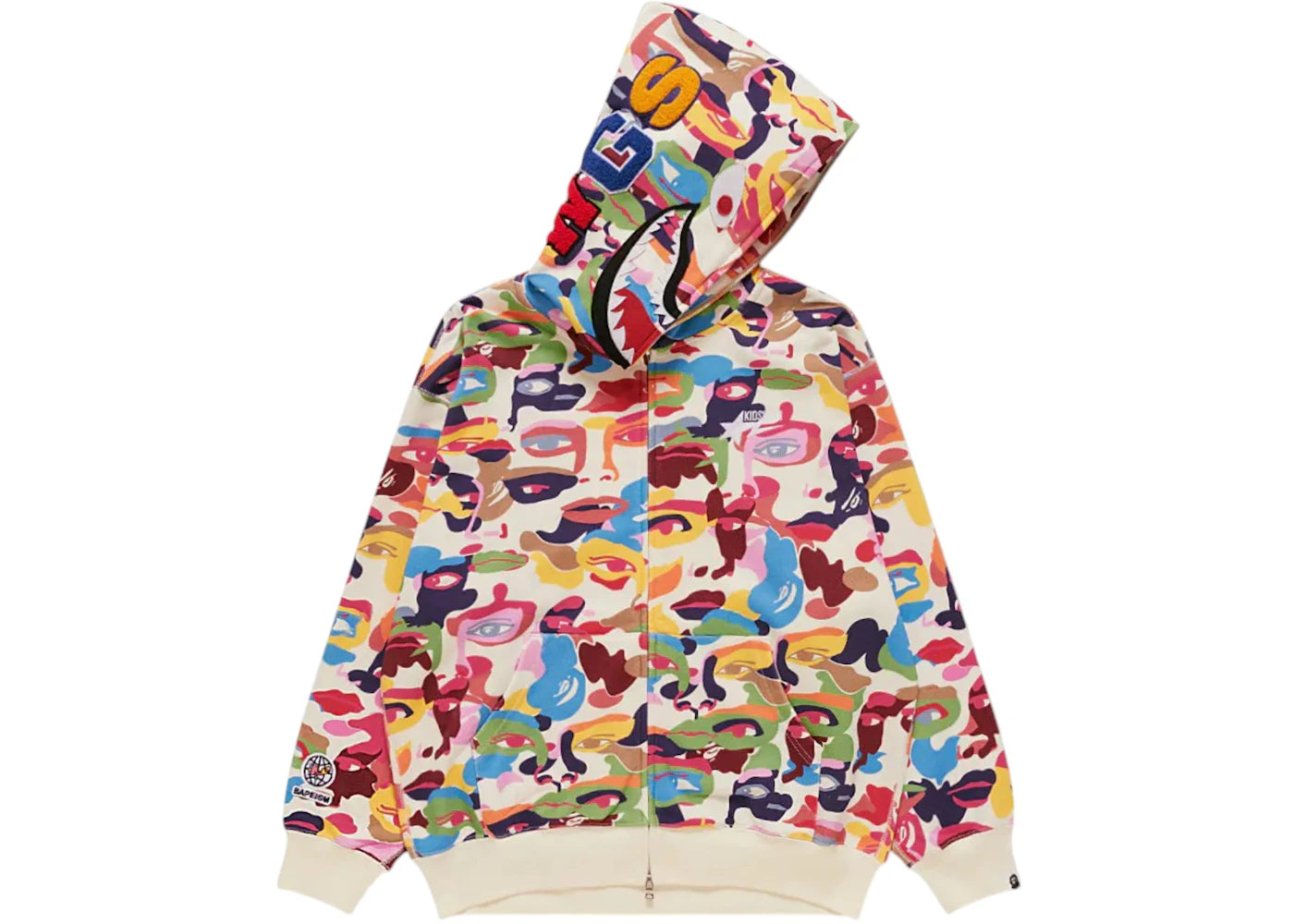 Sweat à capuche zippé BAPE x KidSuper Camo Shark - Multicolore