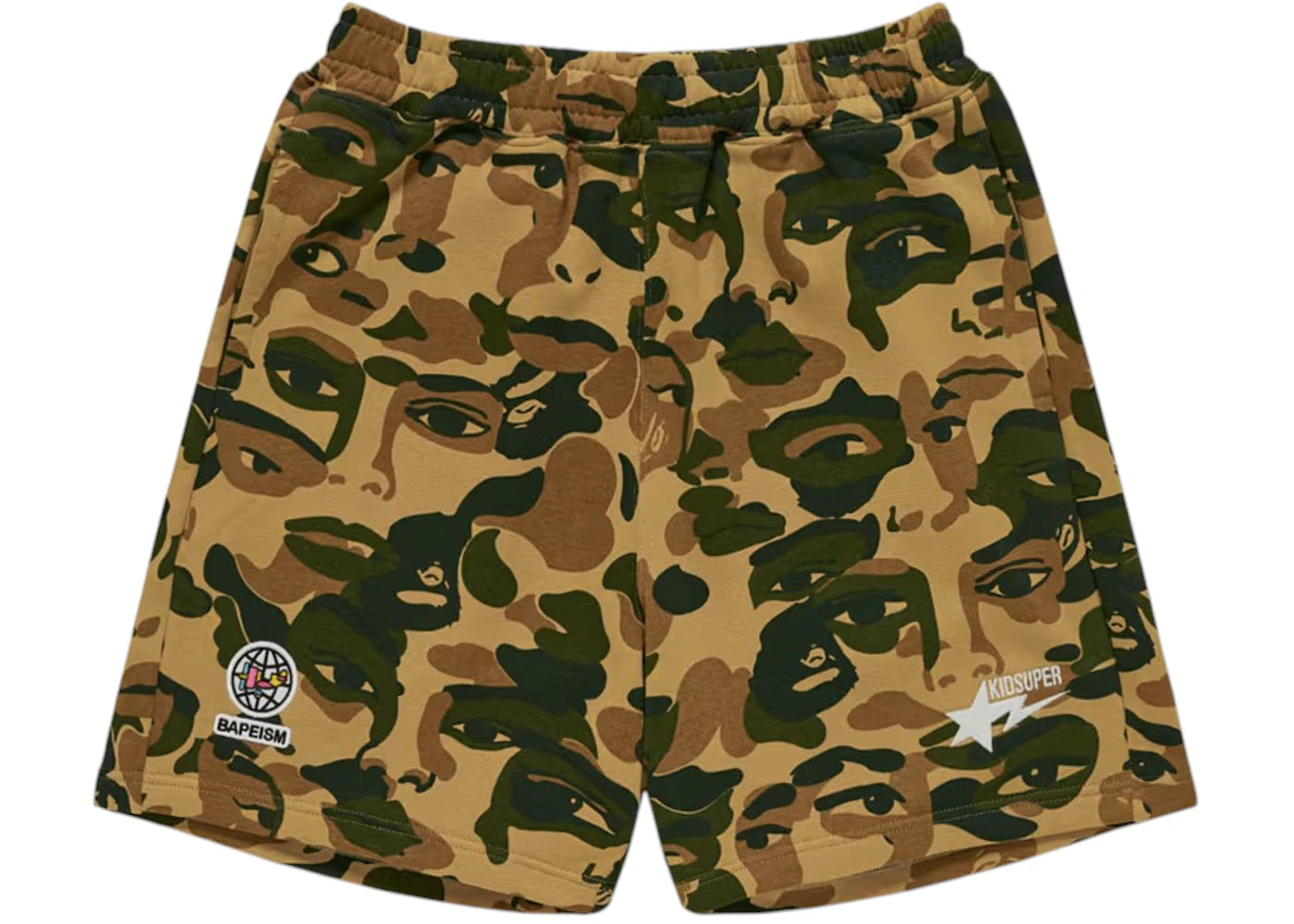 BAPE x KidSuper Camo Sweat Shorts-Green