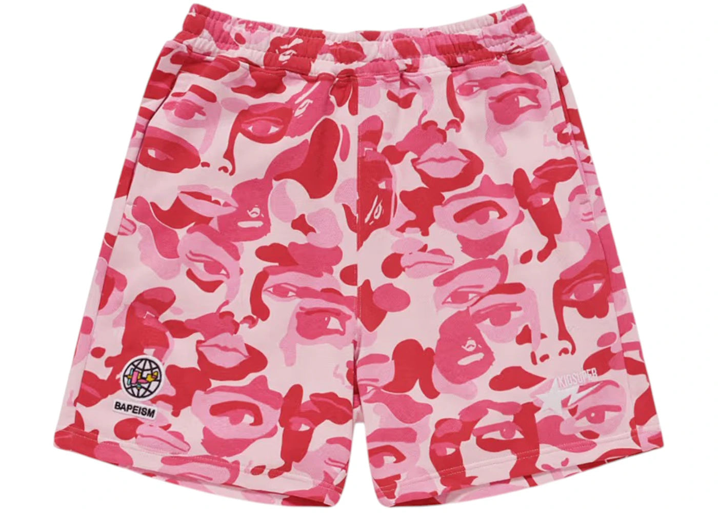 BAPE x KidSuper Camo Sweat Shorts-Pink