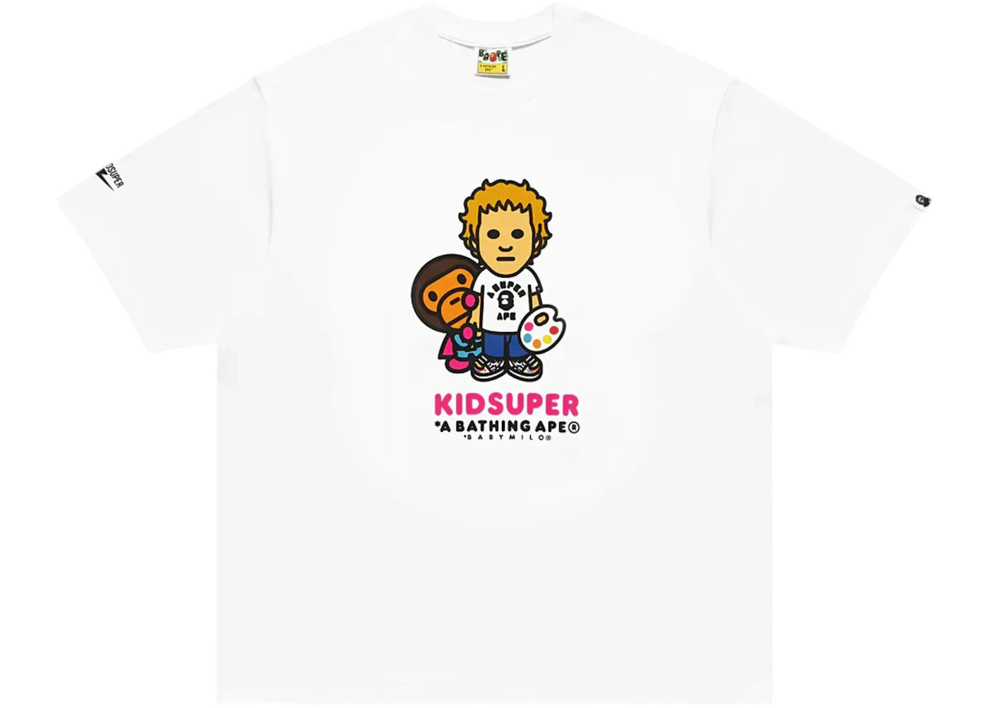 T-shirt blanc BAPE x KidSuper Colm &amp; Baby Milo