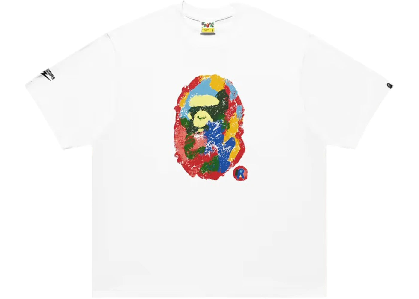 T-shirt blanc BAPE x KidSuper Painting Ape Head