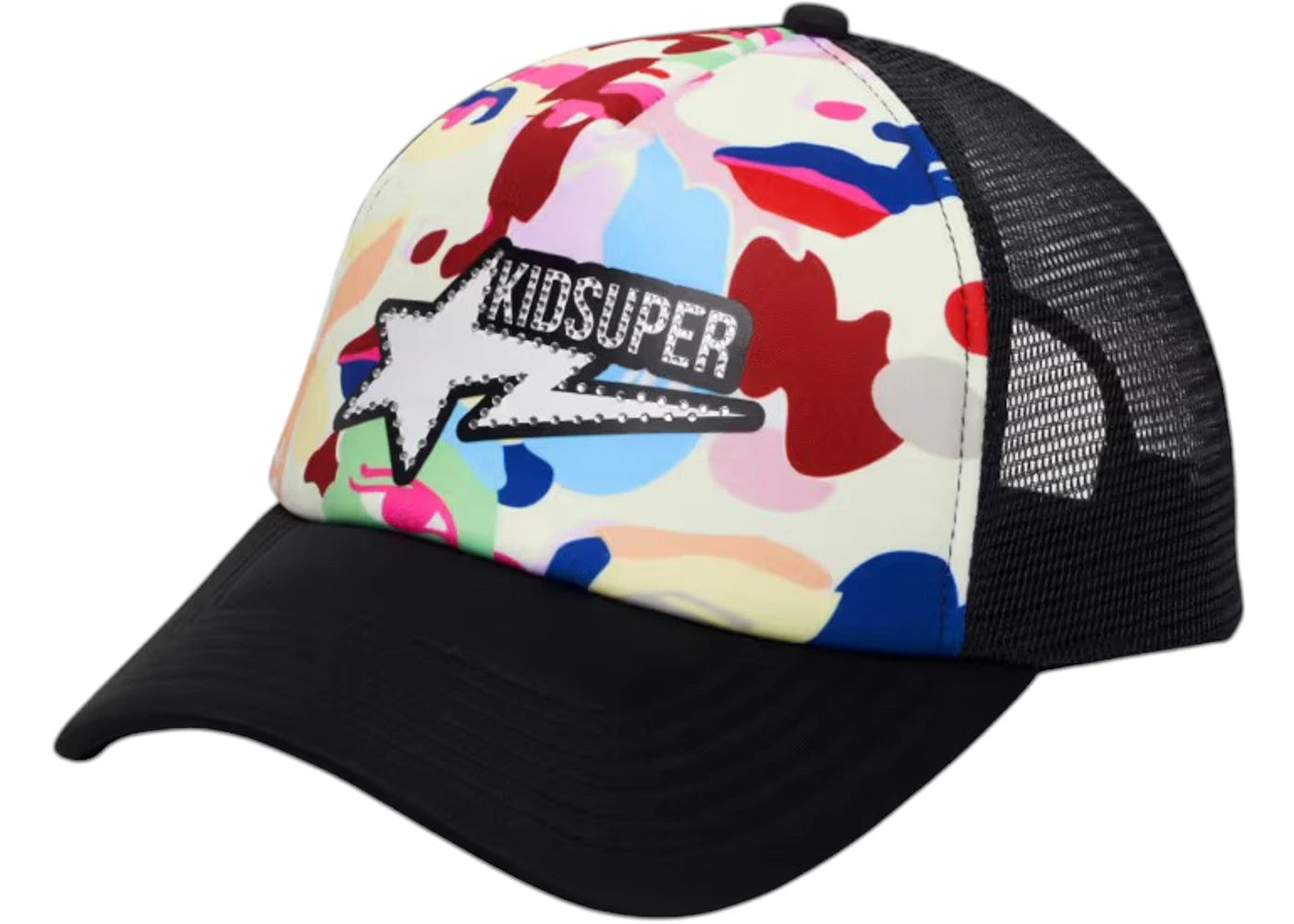 Casquette trucker BAPE x KidSuper Sta Logo strass - Multicolore