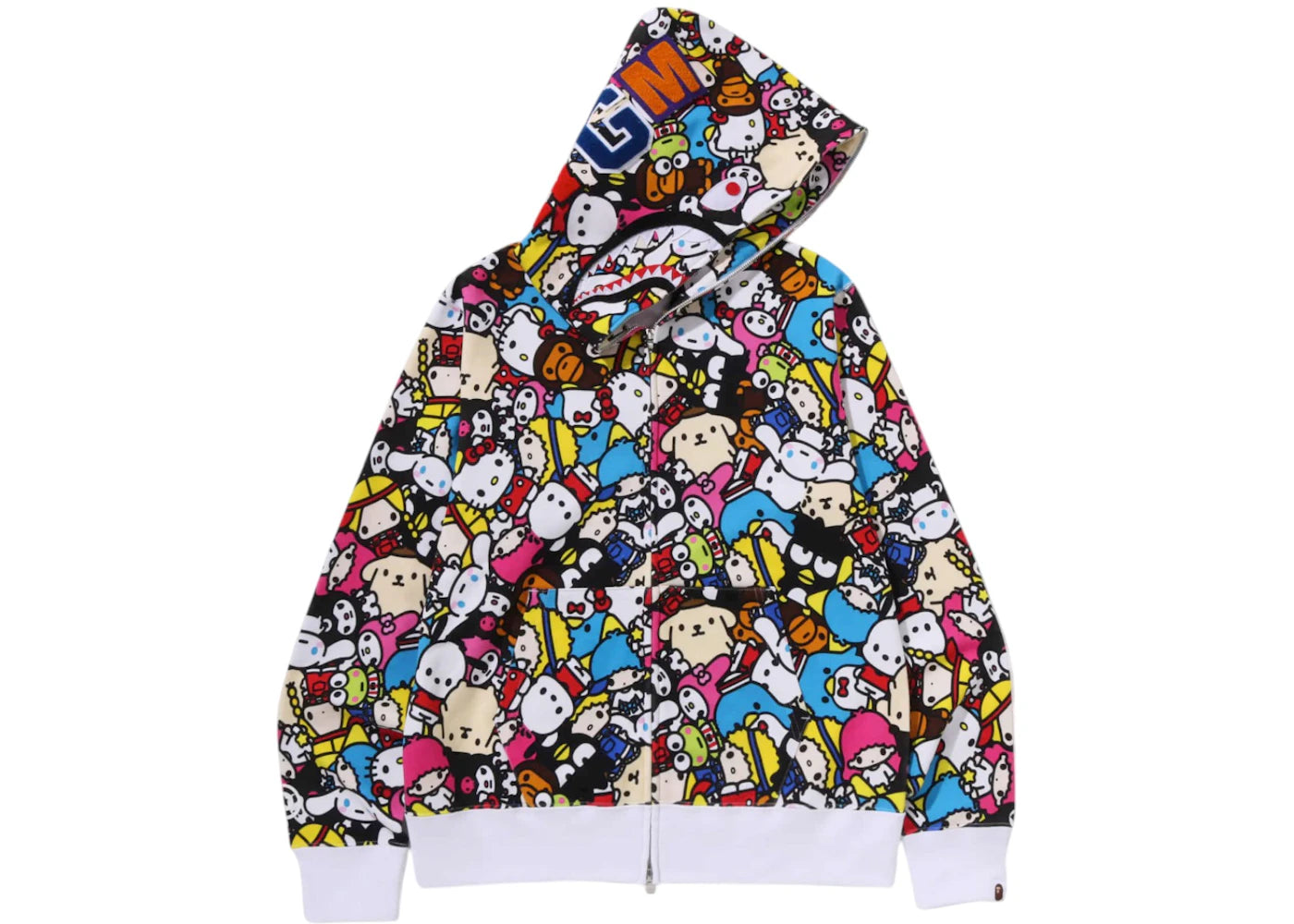 Sweat à capuche zippé BAPE x Sanrio à l'effigie de Baby Milo Shark - Multicolore