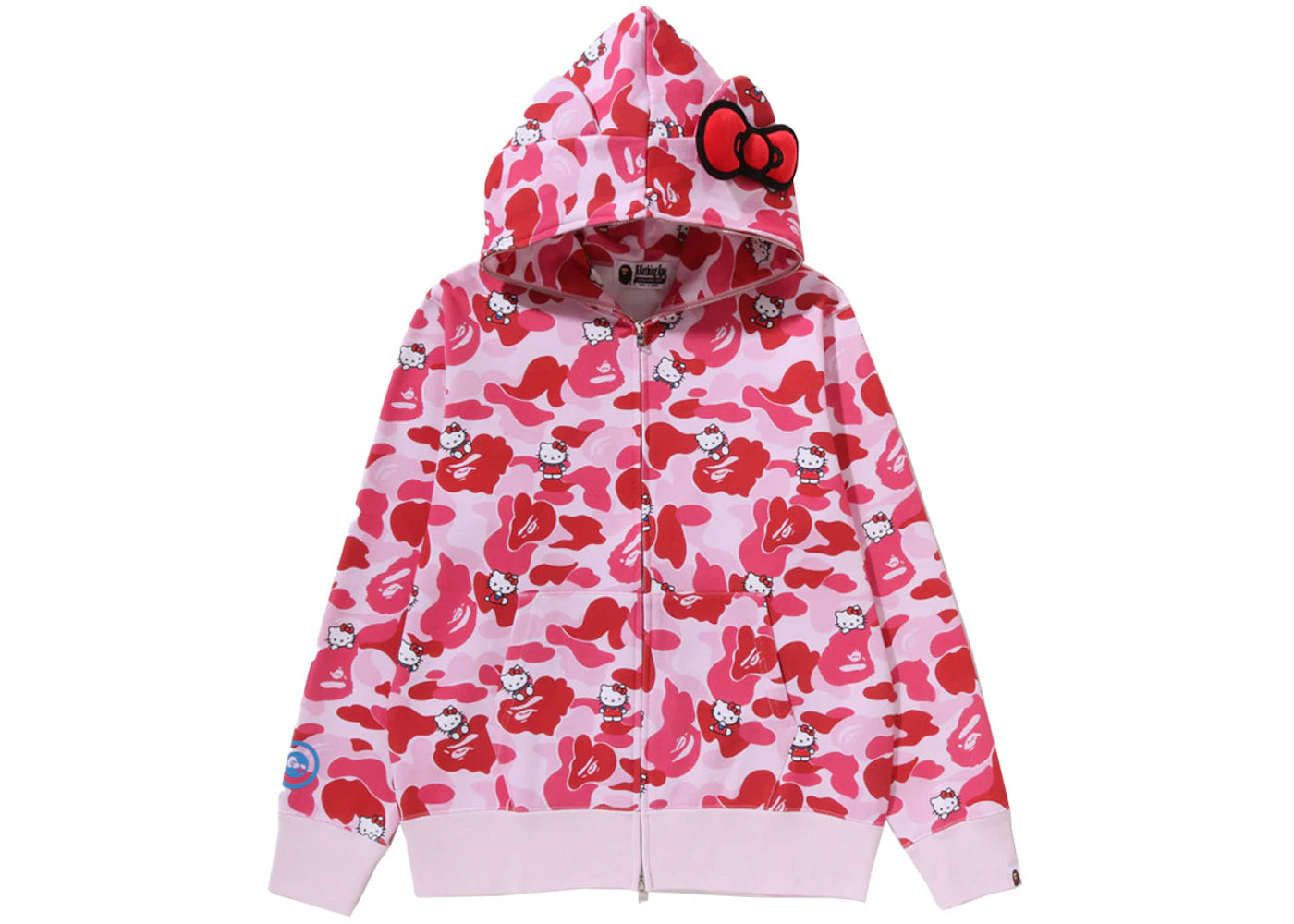 BAPE x Sanrio Characters Hello Kitty Camo Full Zip Hoodie  Pink