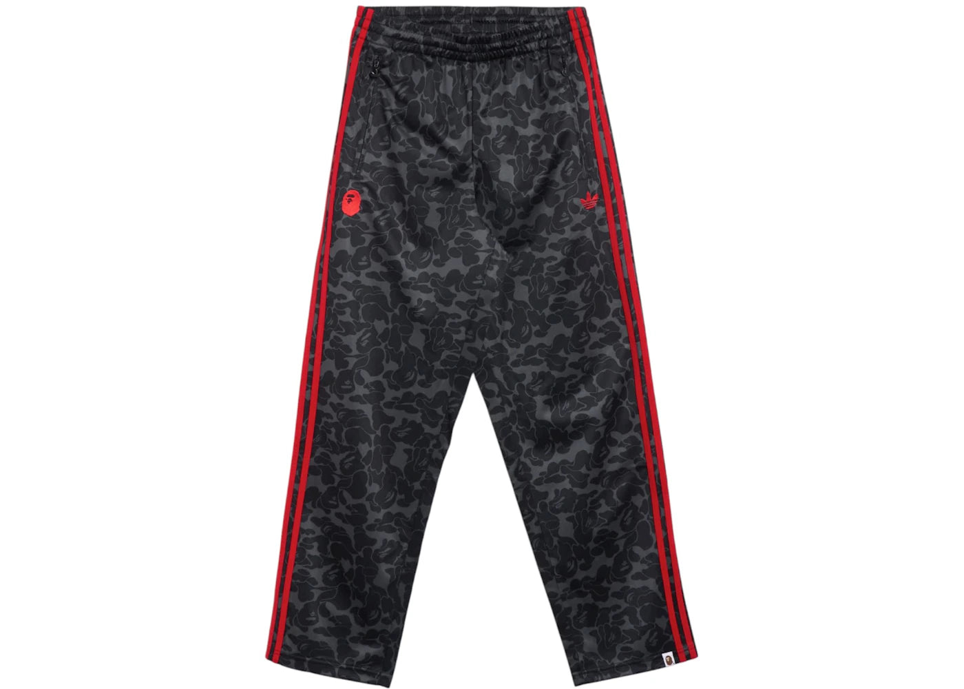 Pantalon de survêtement imprimé intégral BAPE x adidas - Noir/Rouge