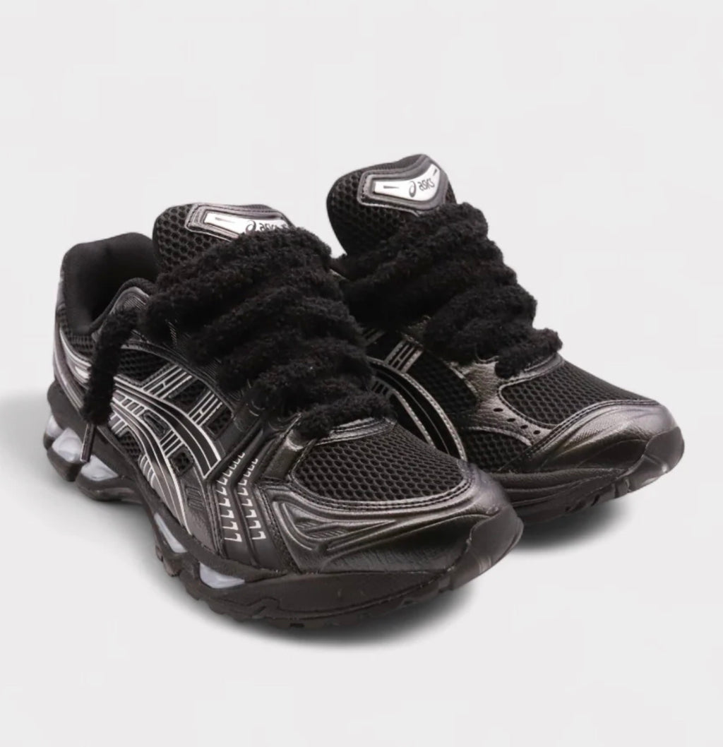 ASICS Gel-Kayano 14-Black Pure Silver Double Laces Black