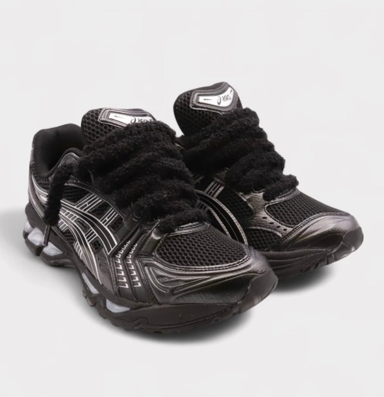 ASICS Gel-Kayano 14-Black Pure Silver Double Laces Black