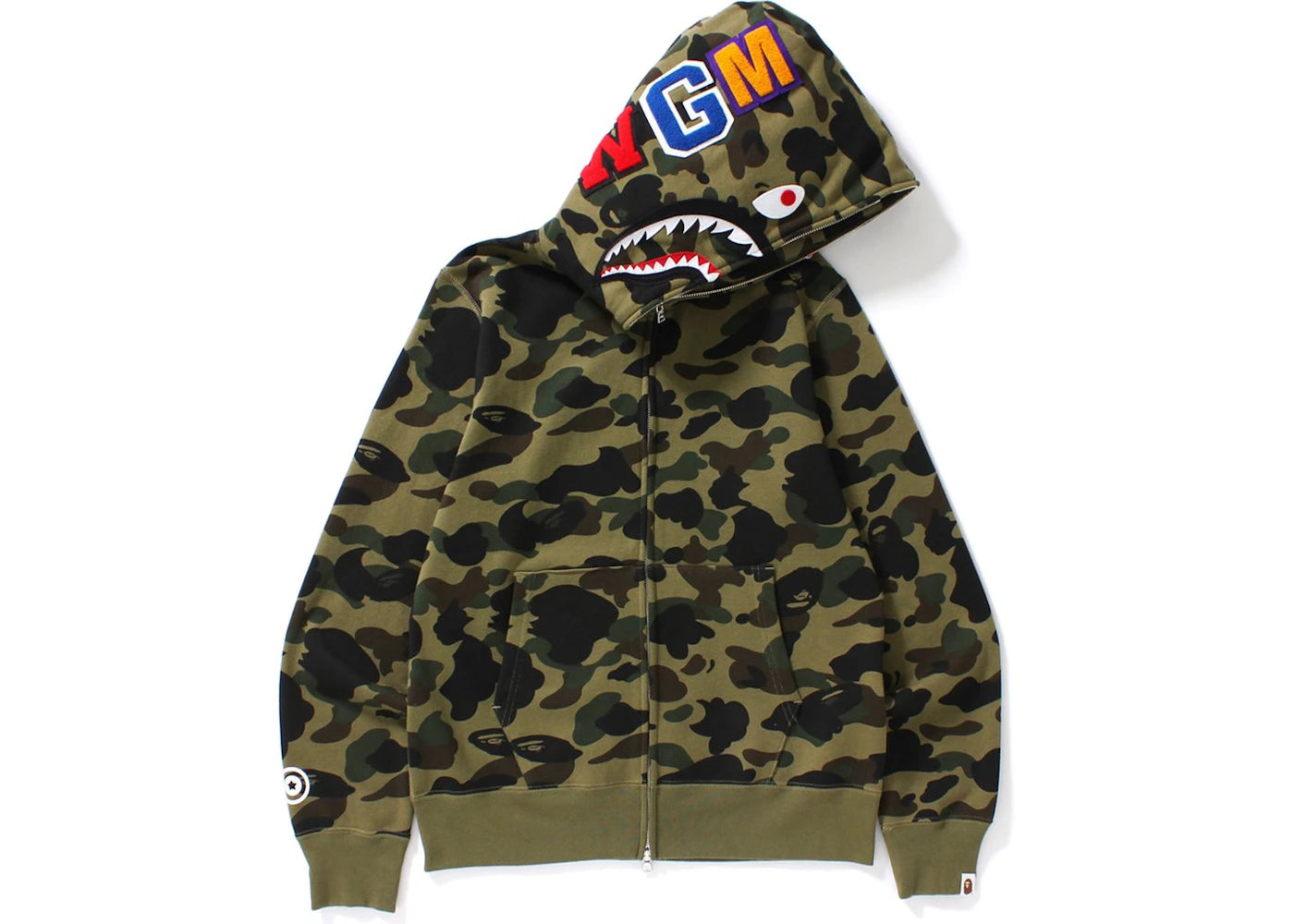 BAPE 1st Camo Shark Full Zip Hoodie-Green