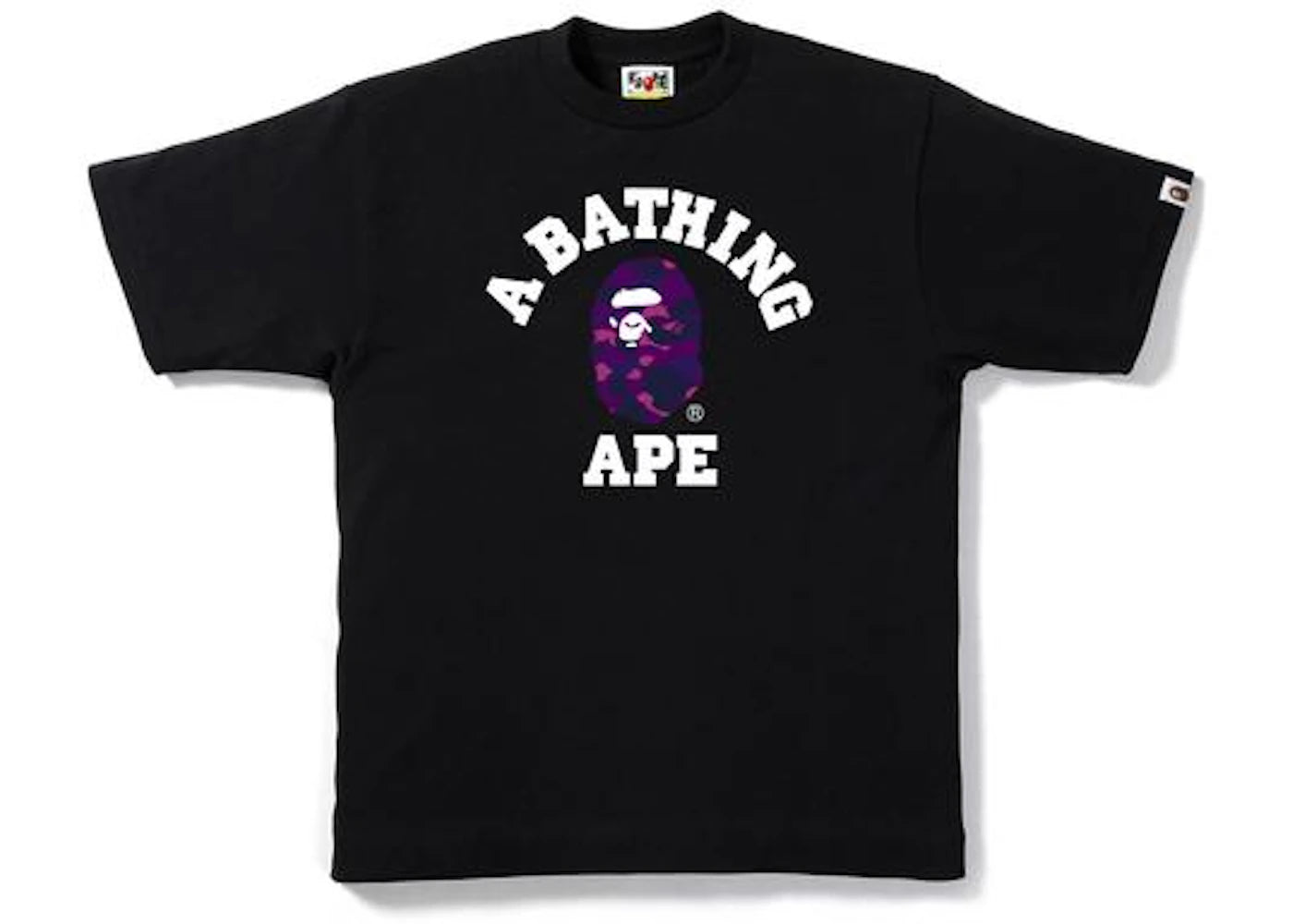 BAPE Color Camo College Tee-Black/Purple