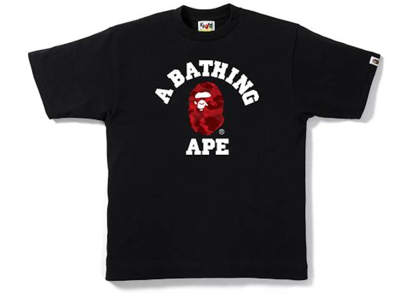 BAPE Color Camo College Tee-Black/Red