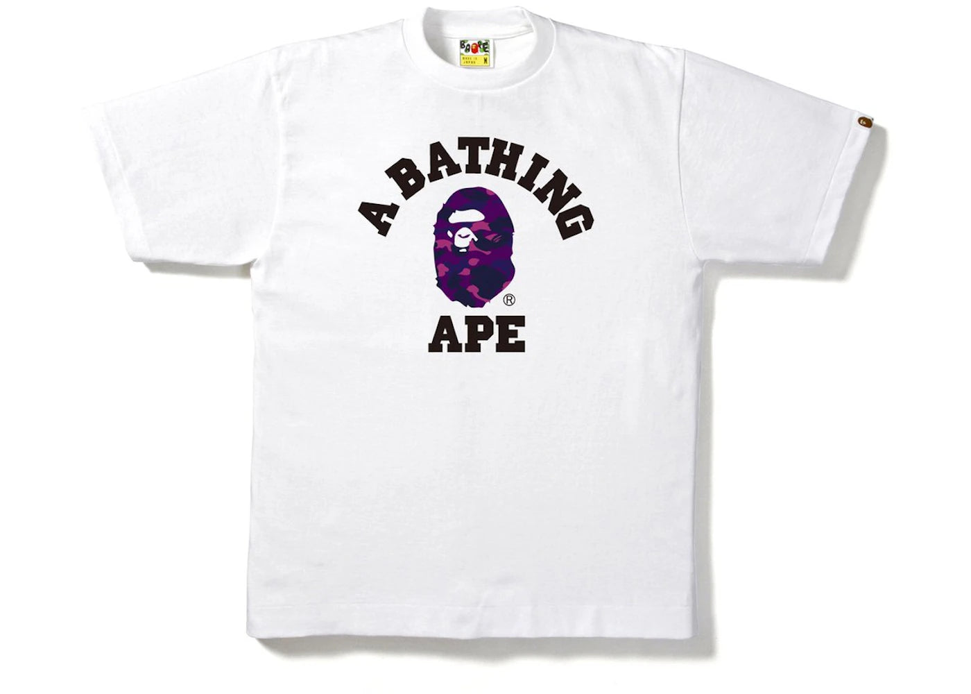 BAPE Color Camo College Tee-White/Purple