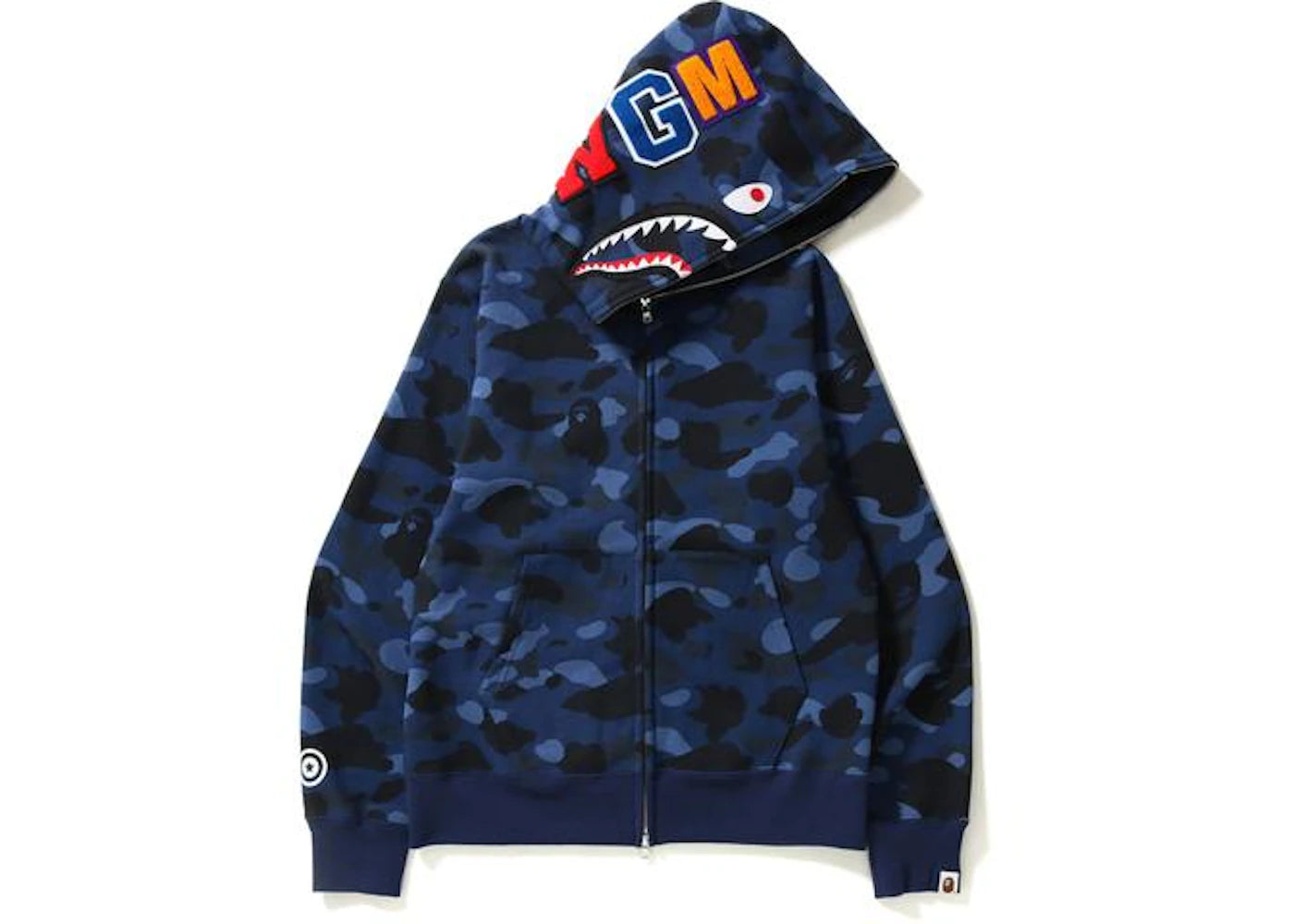 BAPE Color Camo Shark Full Zip Hoodie-Blue