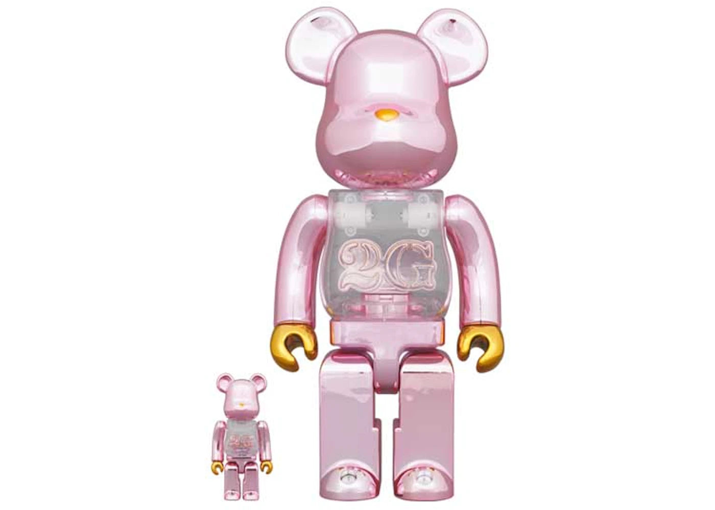 Bearbrick 2G Exclusive 100% & 400% Set-Pink Gold Chrome Ver.
