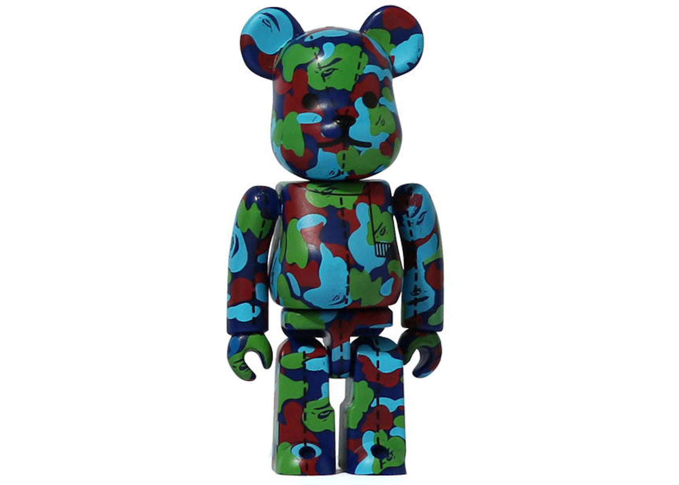 Bearbrick A Bathing Ape 28th Anniversary Camo #1 100%-Green/Red/Blue